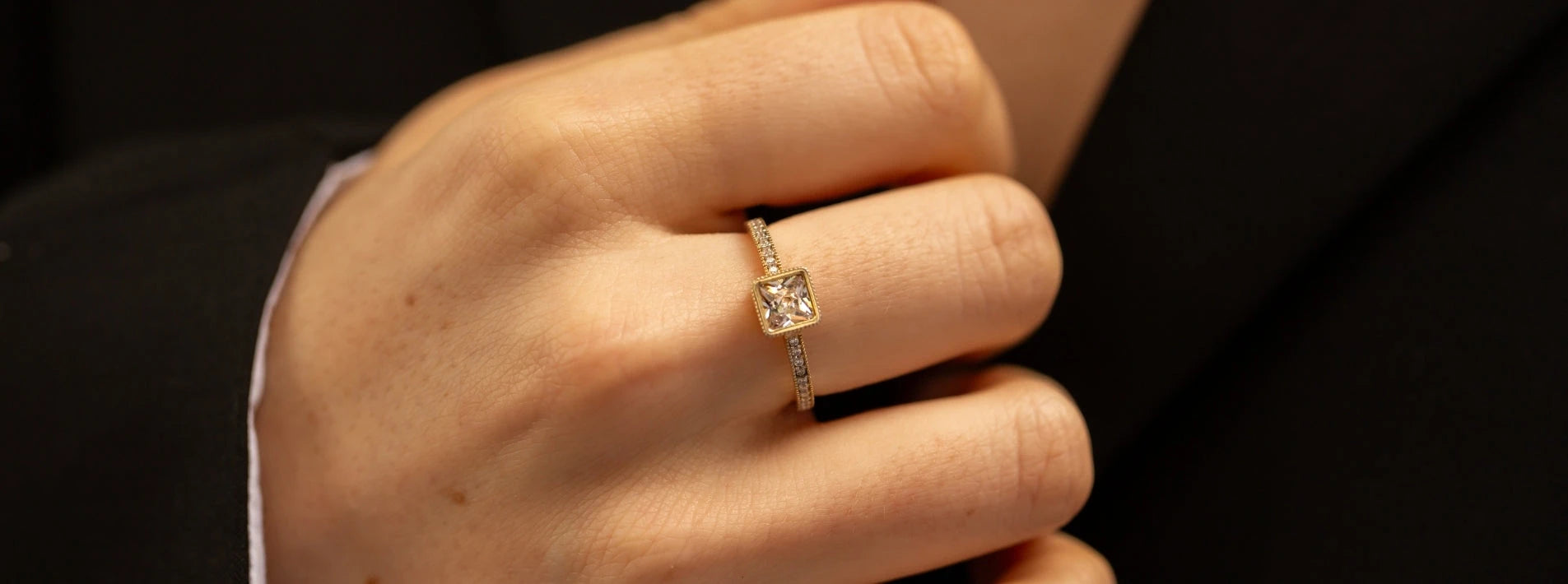 Solitaire Pave Rings