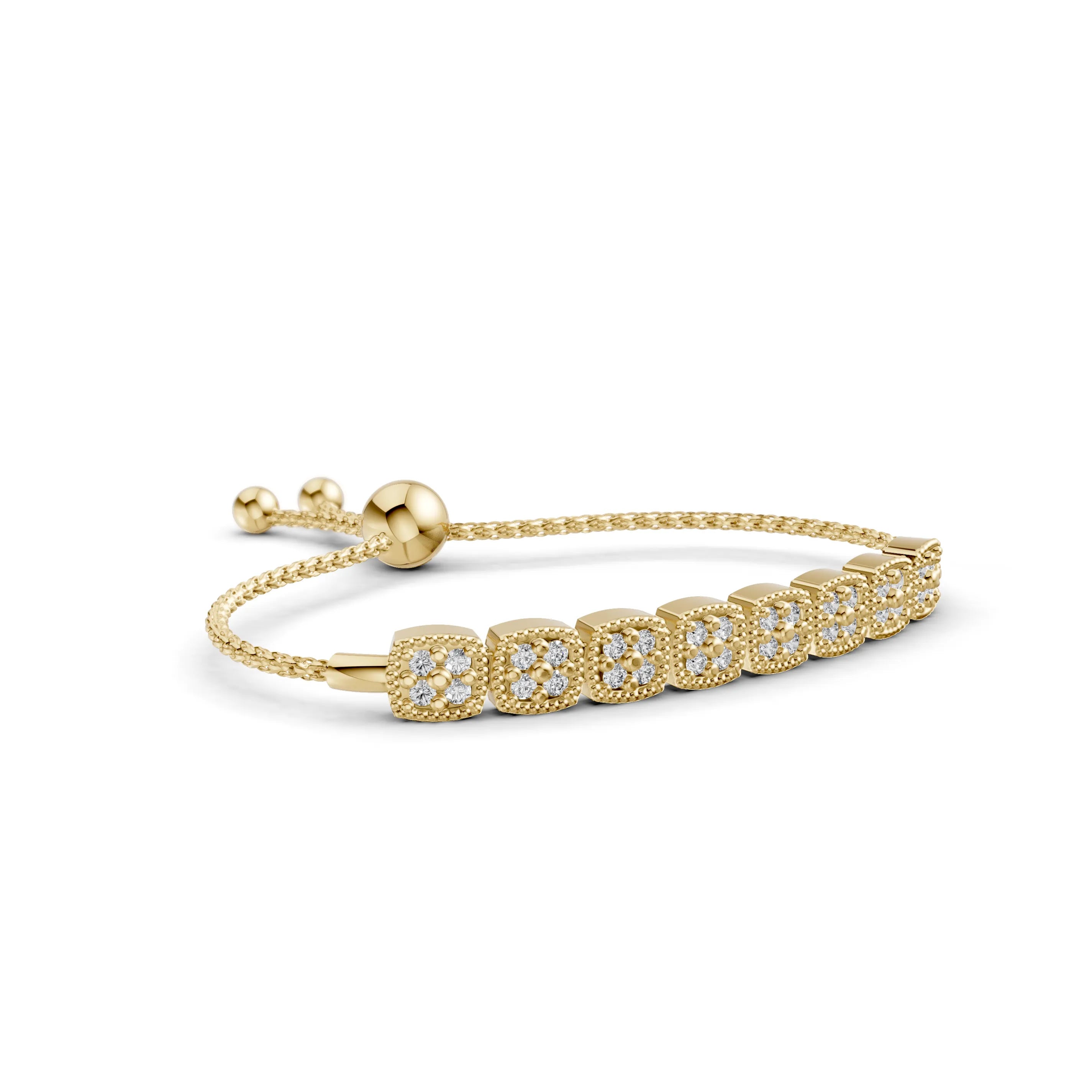 Pargold Solid Gold Luminous Radiant Gemstone Bracelet -Gold_Diamond_Diamond_Static_Gold