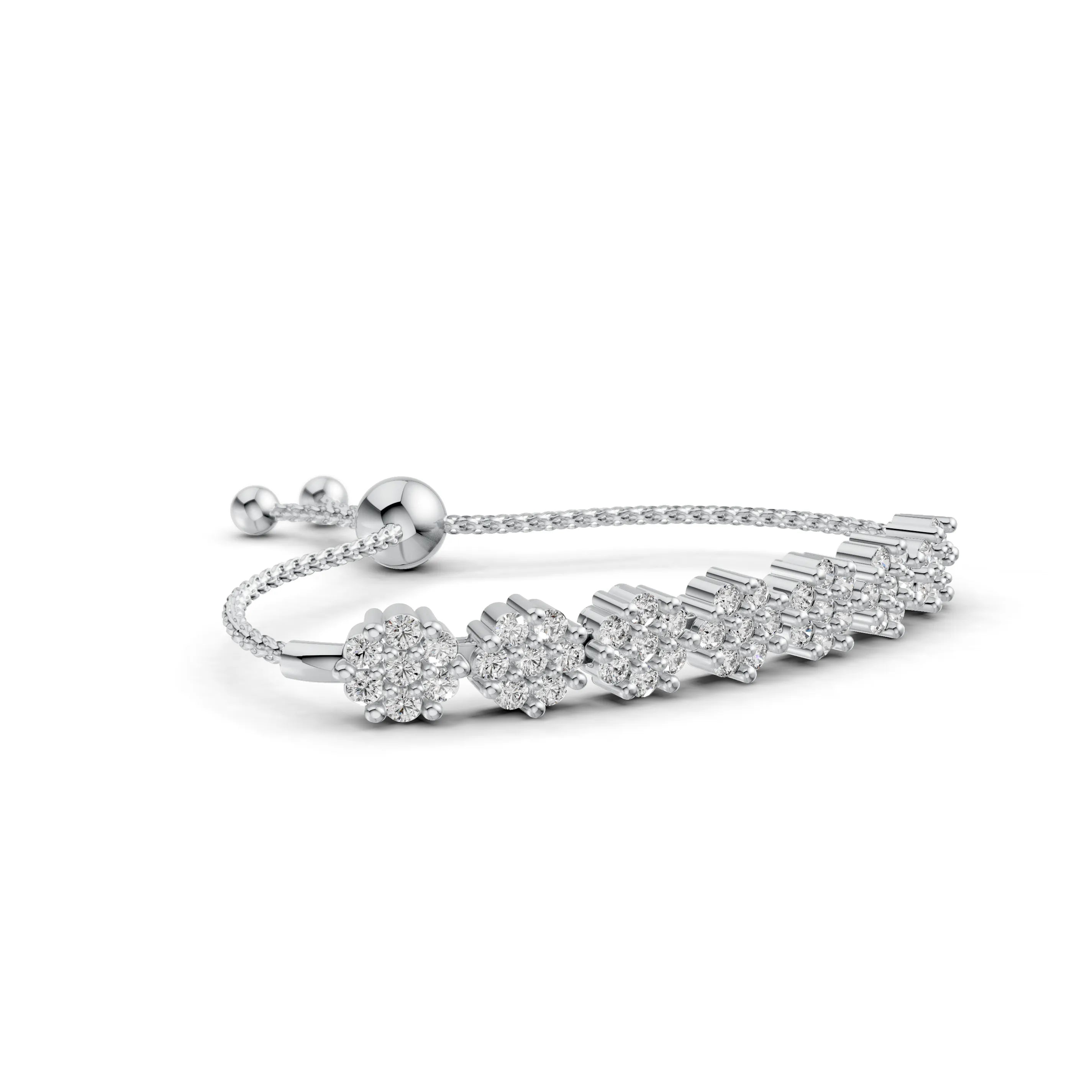 Pargold Solid Gold Timeless Elegance Gemstone Bracelet -Silver_Diamond_Diamond_Static_Silver