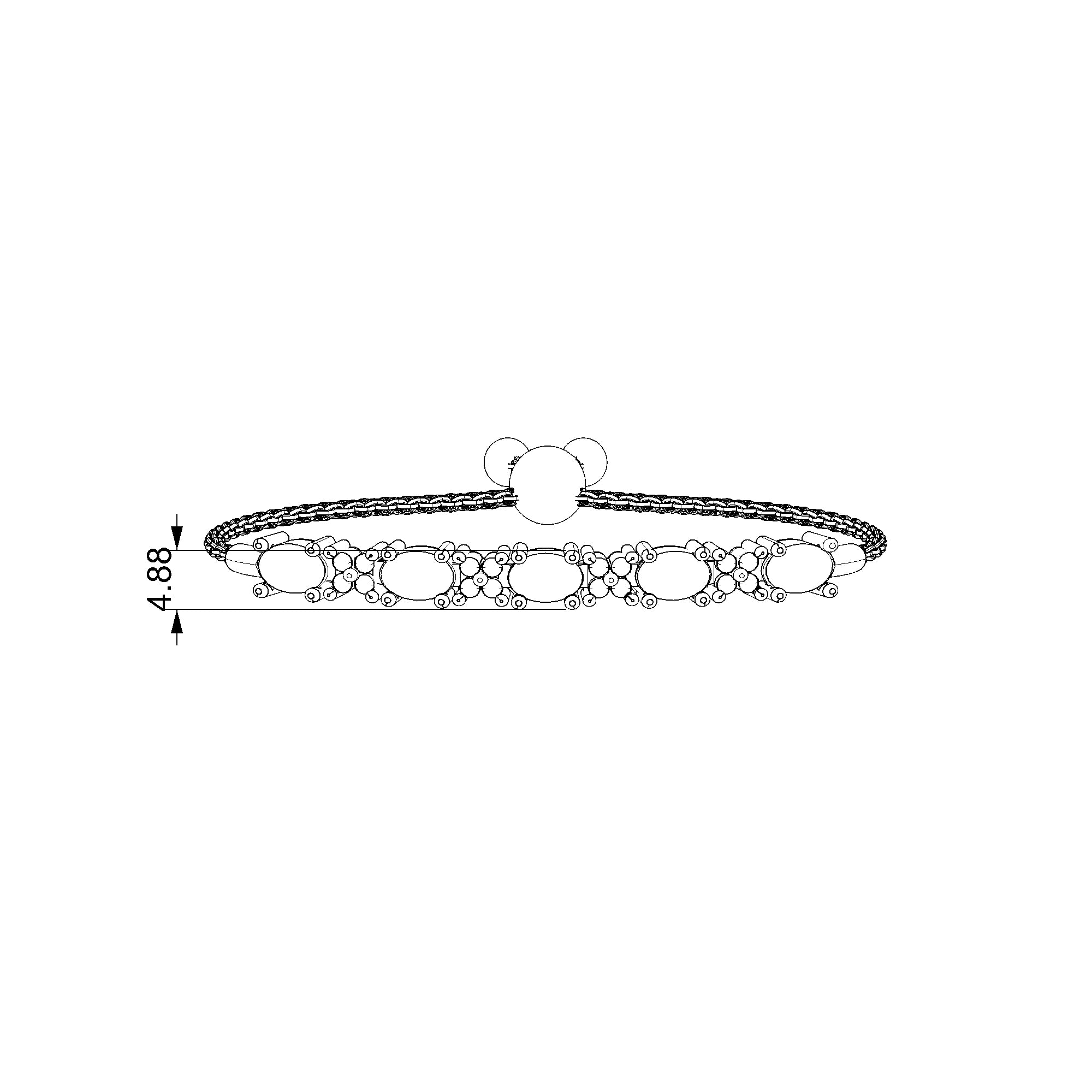 Pargold Solid Gold Brilliant Elegance Radiant Gemstone Bracelet-Static