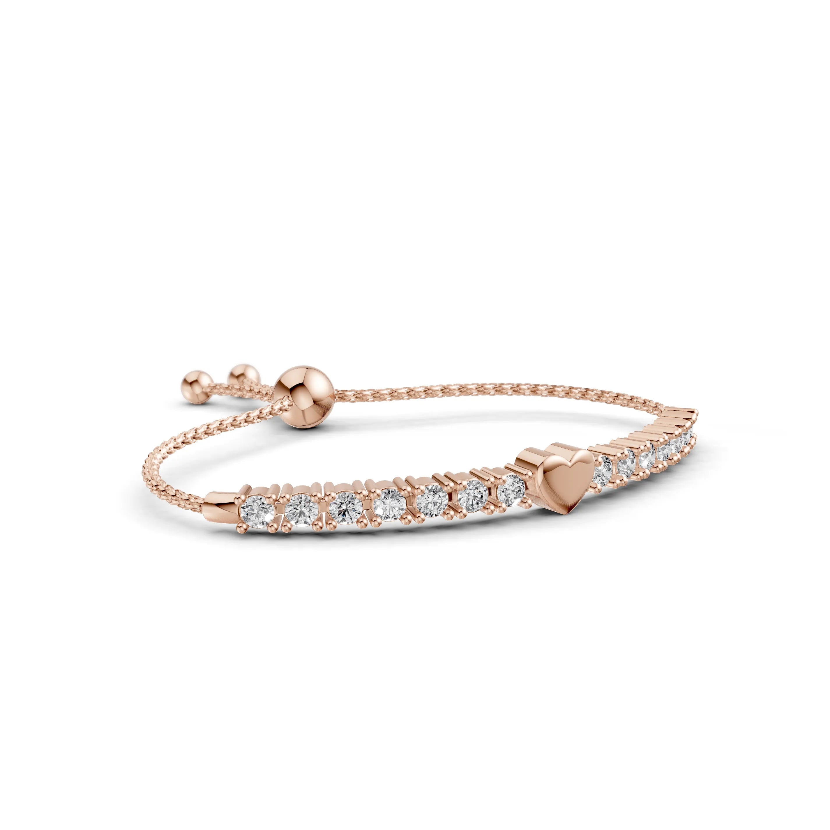 Pargold Solid Gold Enchanting Radiant Gemstone Bracelet -Rose_Diamond_Diamond_Static_Rose