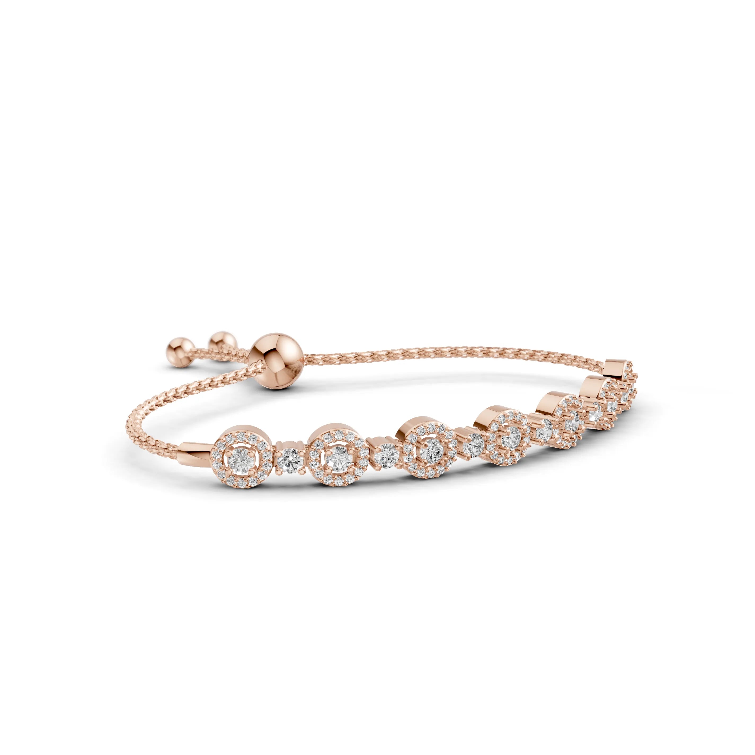 Pargold Solid Gold Luminous Gemstone Radiance Bracelet -Rose_Diamond_Diamond_Static_Rose