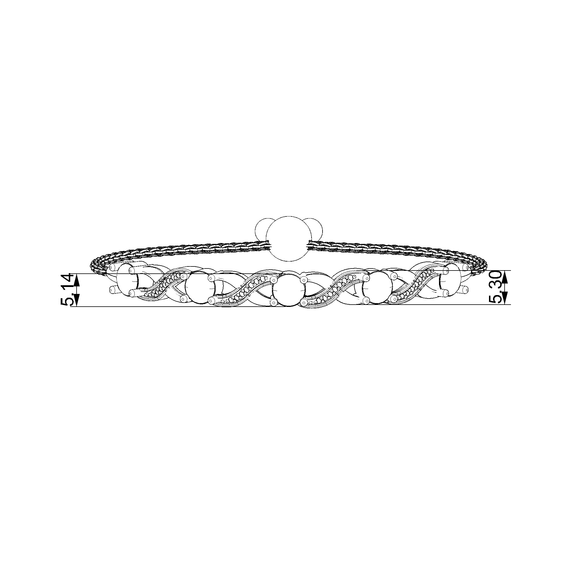 Pargold Solid Gold Elegant Radiant Gemstone Infinity Bracelet-Static