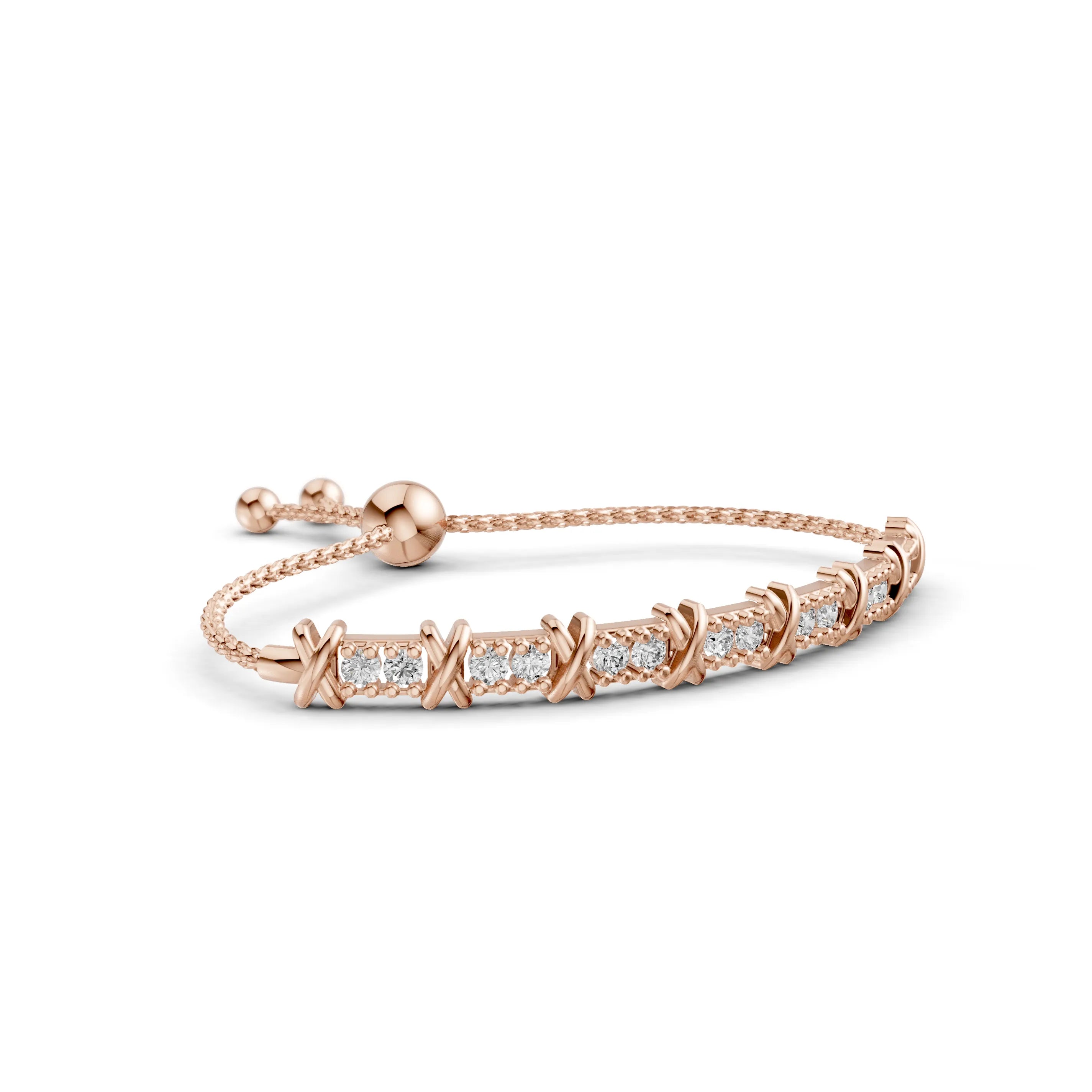 Pargold Solid Gold Luxurious Radiant Gemstone Bracelet -Rose_Diamond_Diamond_Static_Rose