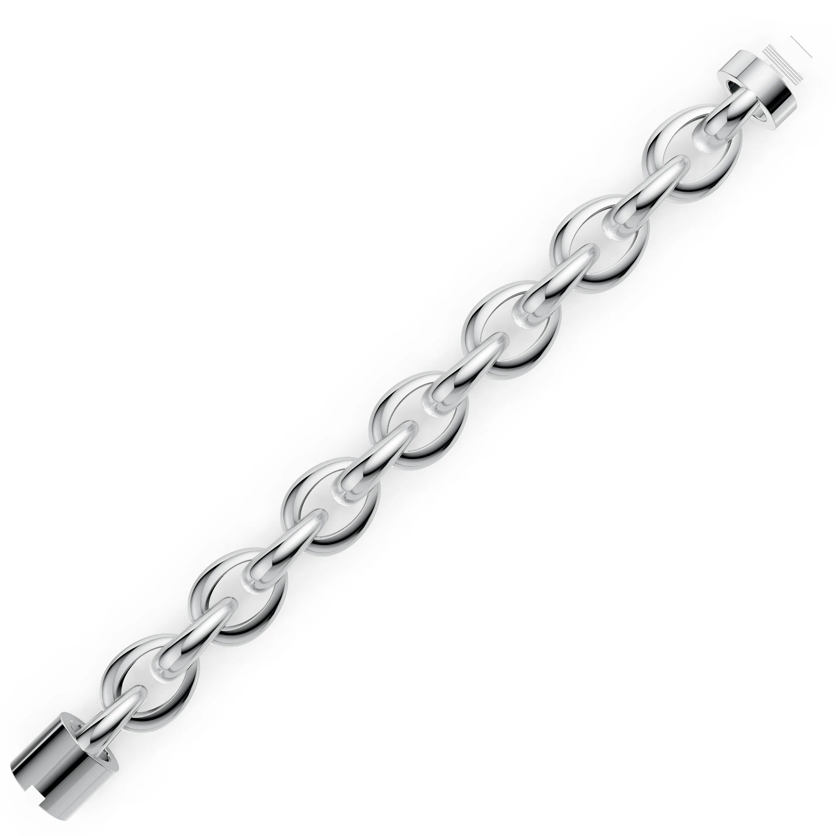 Pargold Solid Gold Timeless Elegance Gold Link Bracelet -Silver_Static_Silver