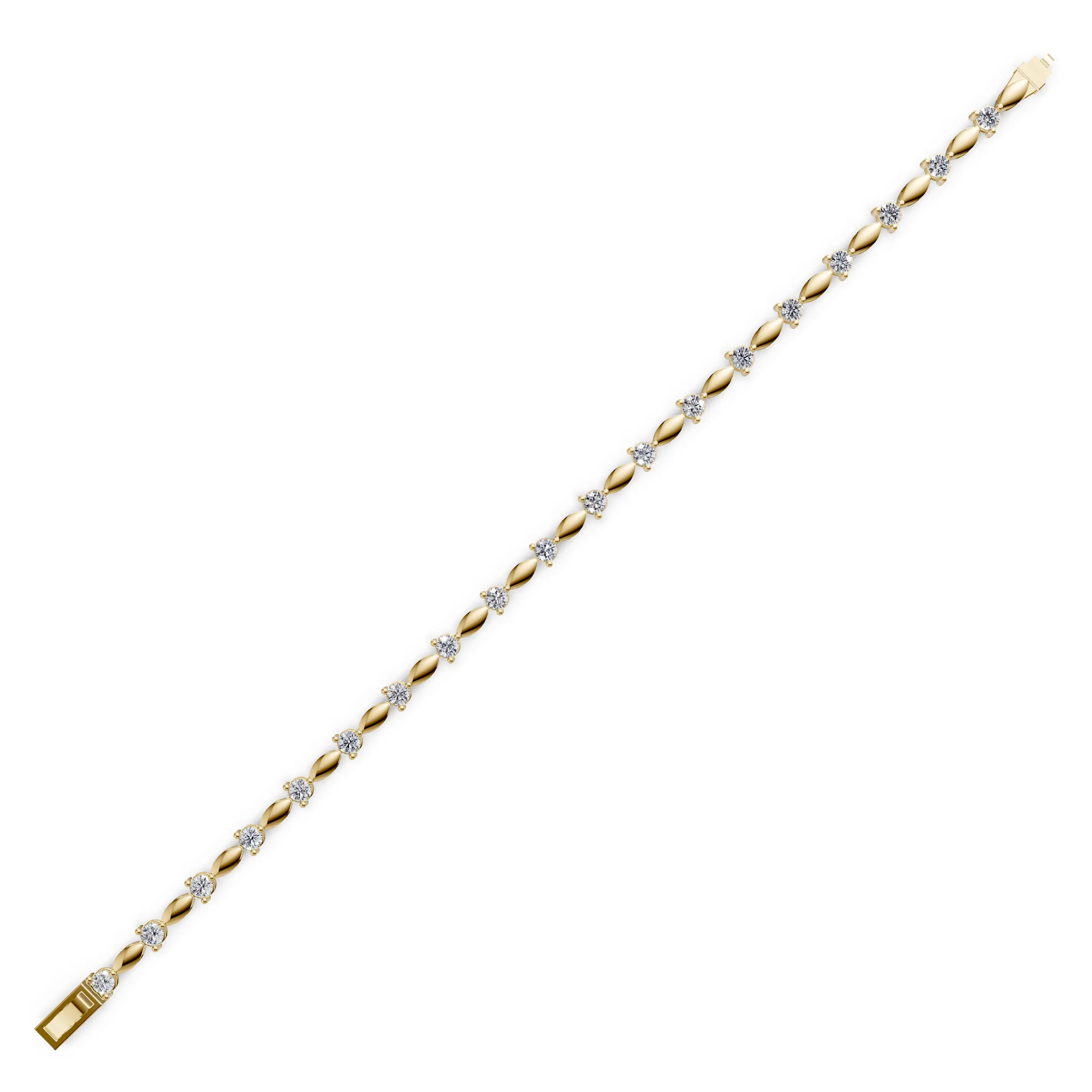 Pargold Solid Gold Golden Cascade Brilliance Bracelet -Gold_Diamond_Diamond_Static_Gold