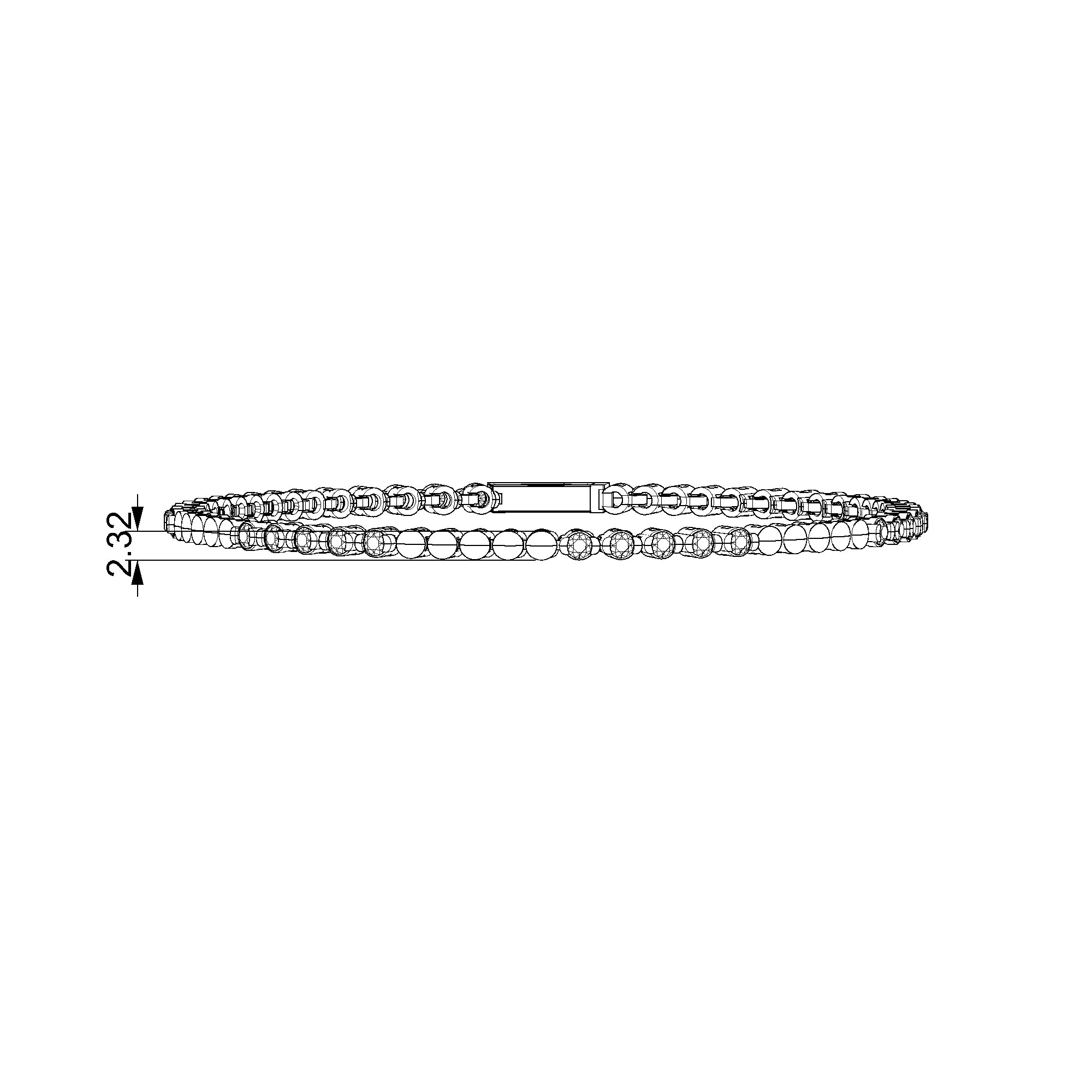 Pargold Solid Gold Radiant Bead & Gem Tennis Bracelet-Static