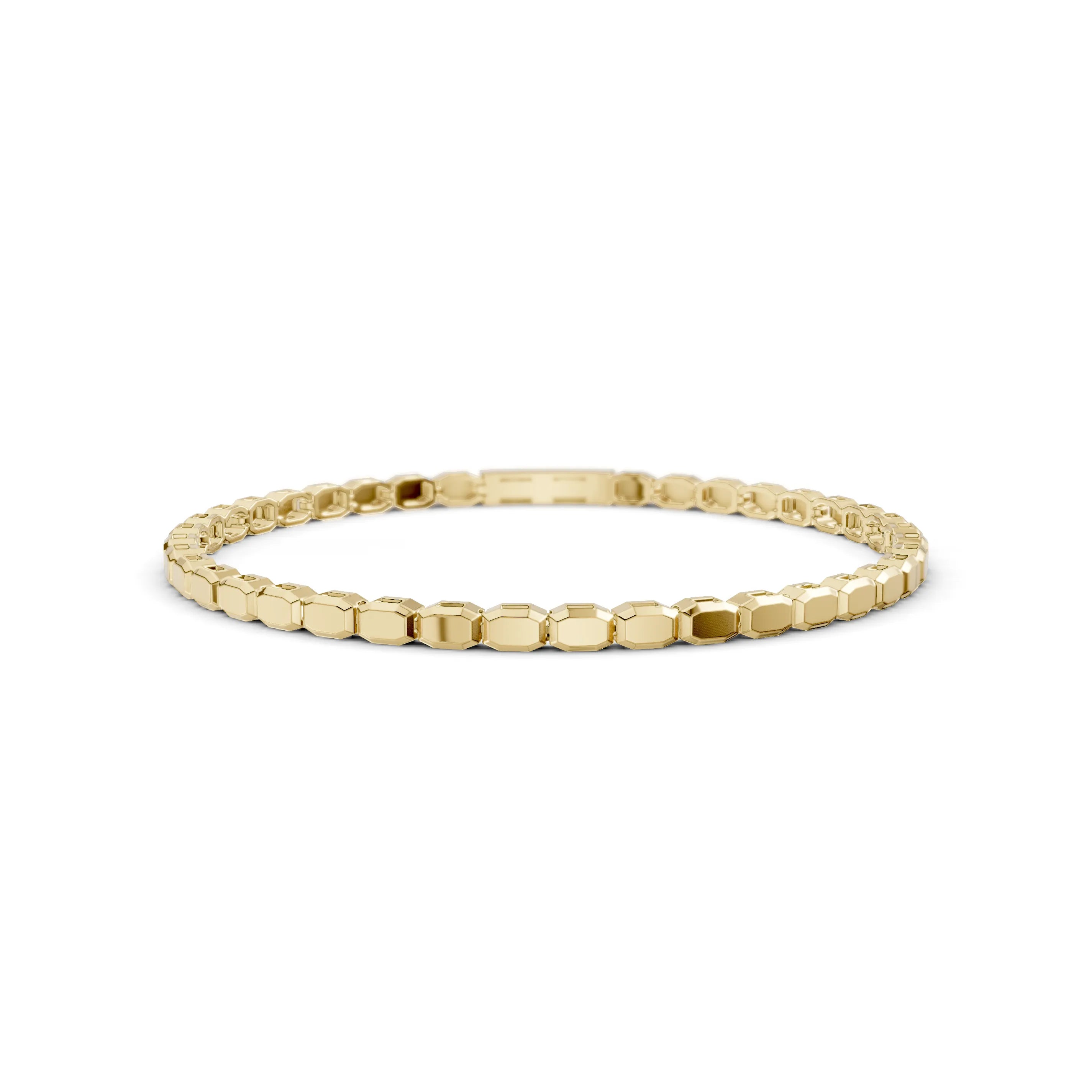 Pargold Solid Gold Elegant Prism Faceted Bracelet -Gold_Static_Gold