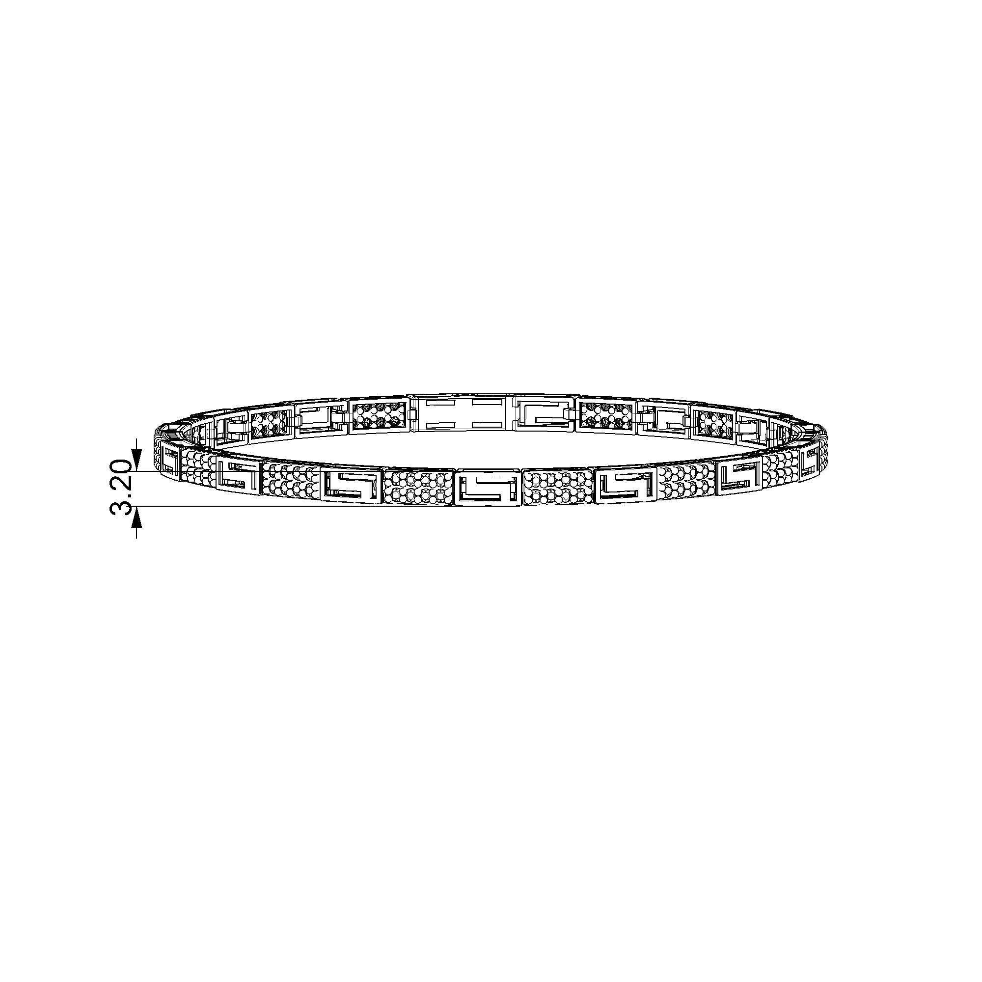 Pargold Solid Gold Geometric Glamour Gemstone Bracelet-Static