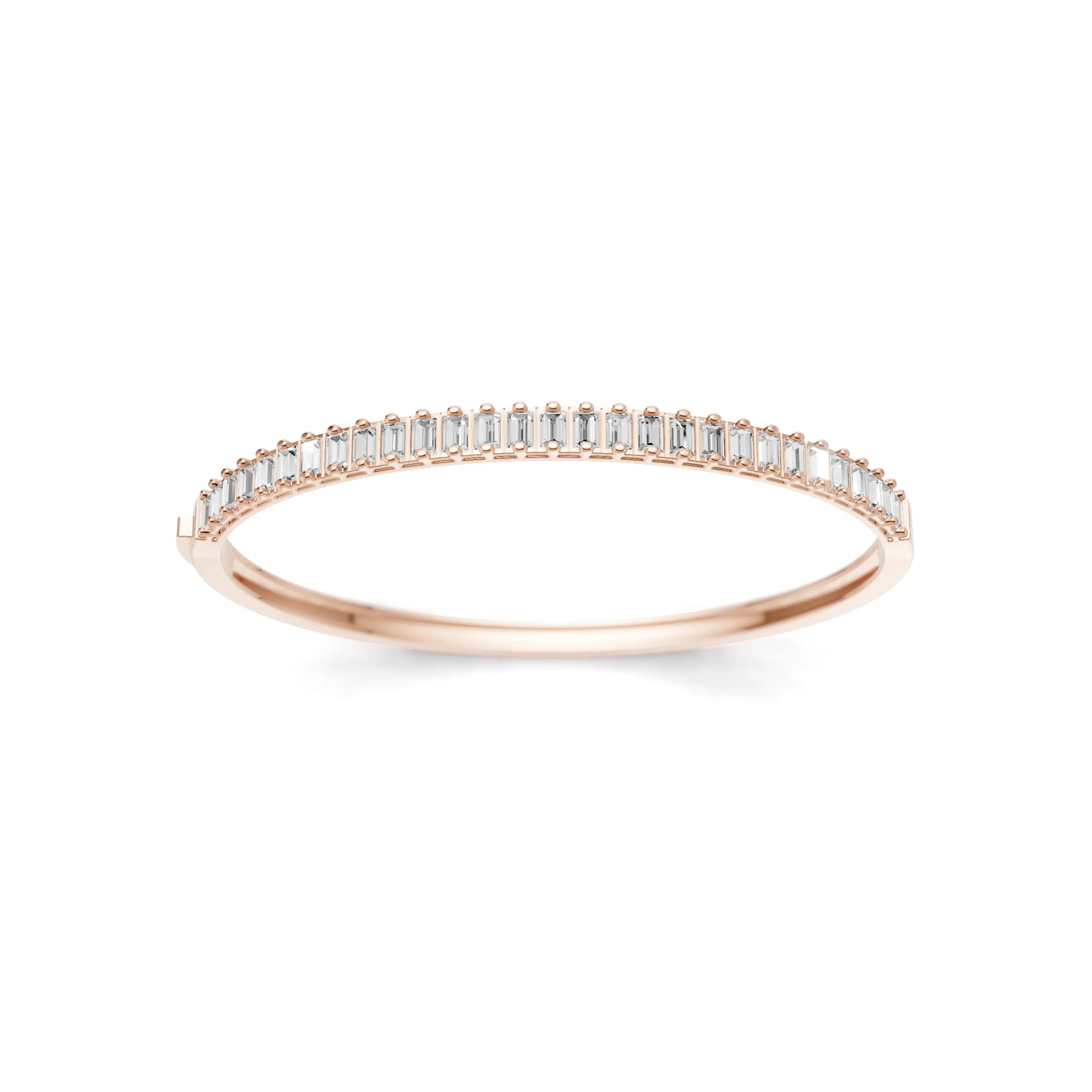 Pargold Solid Gold Golden Horizon Line Bangle -Rose_Diamond_Diamond_Static_Rose