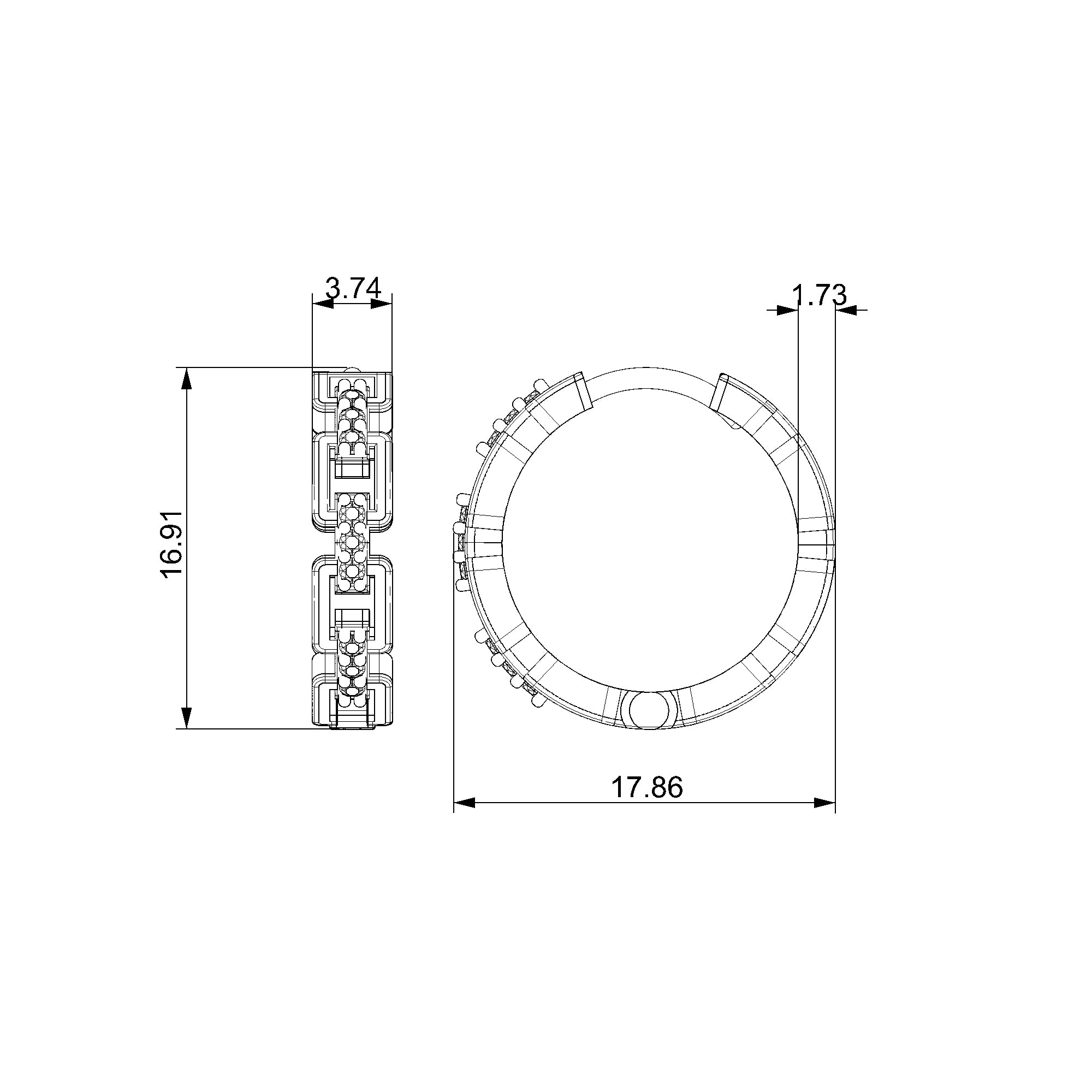 Pargold Solid Gold Eternal Link Pave Hoop Earrings-Static