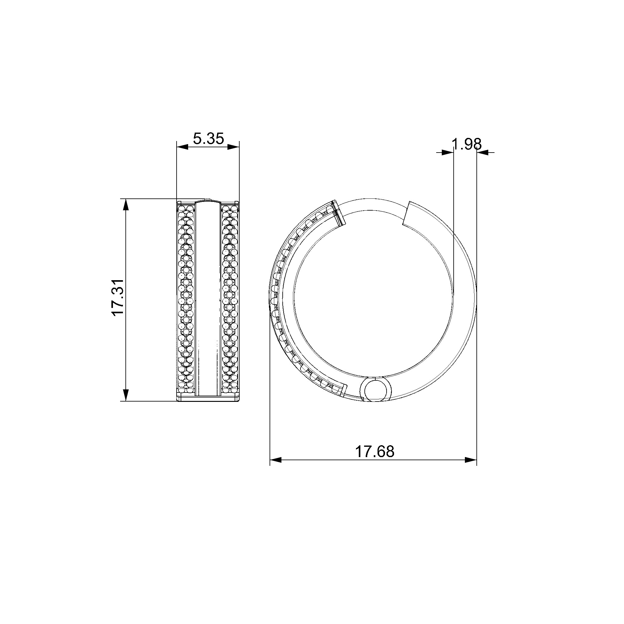 Pargold Solid Gold Pavé Elegance Hoop Earrings-Static