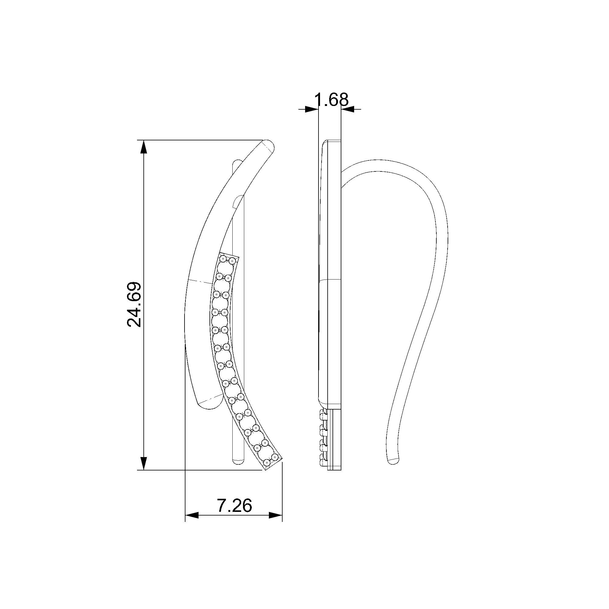 Pargold Solid Gold Elegant Radiance Curved Earring-Static