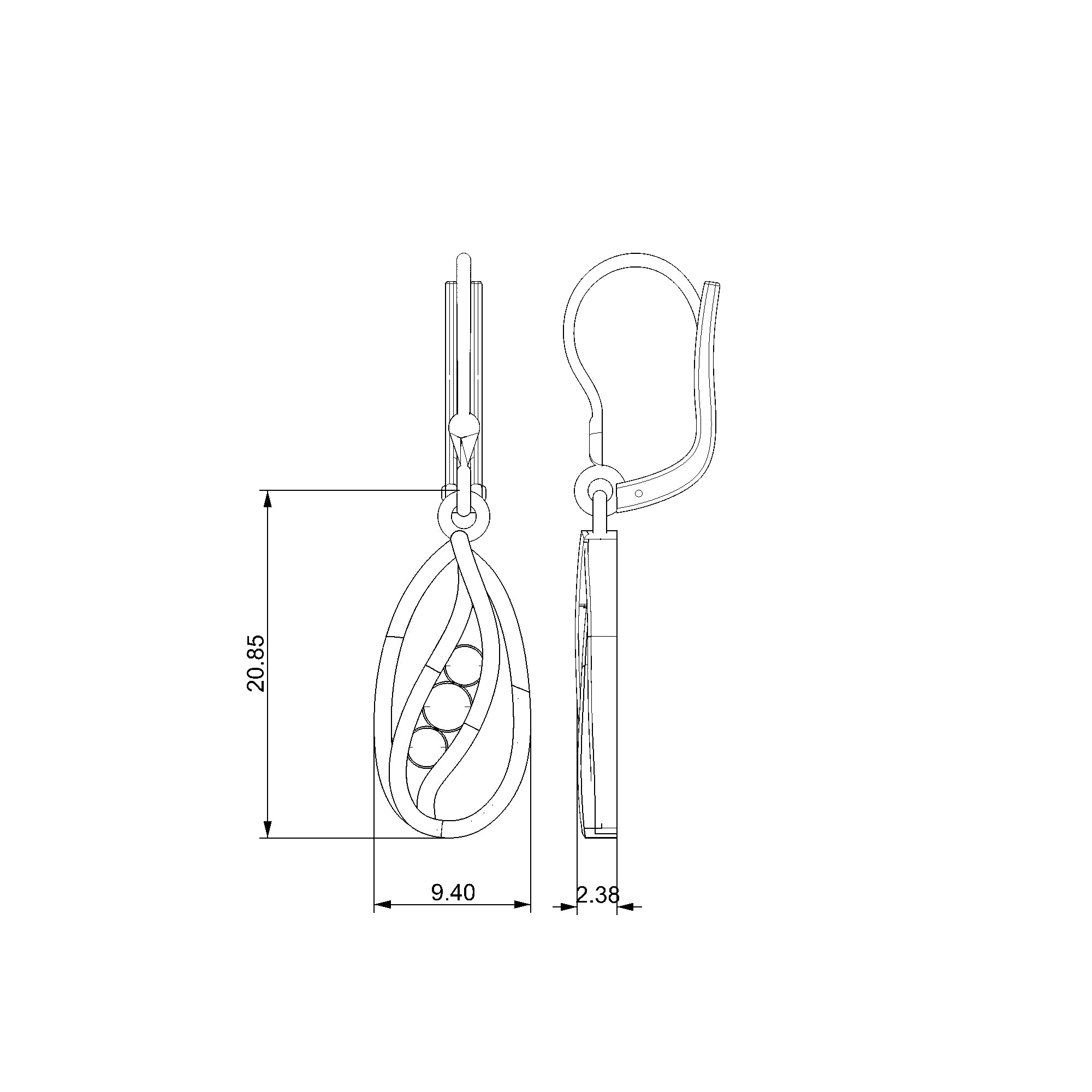 Pargold Solid Gold Celestial Trio Knot Earrings-Static