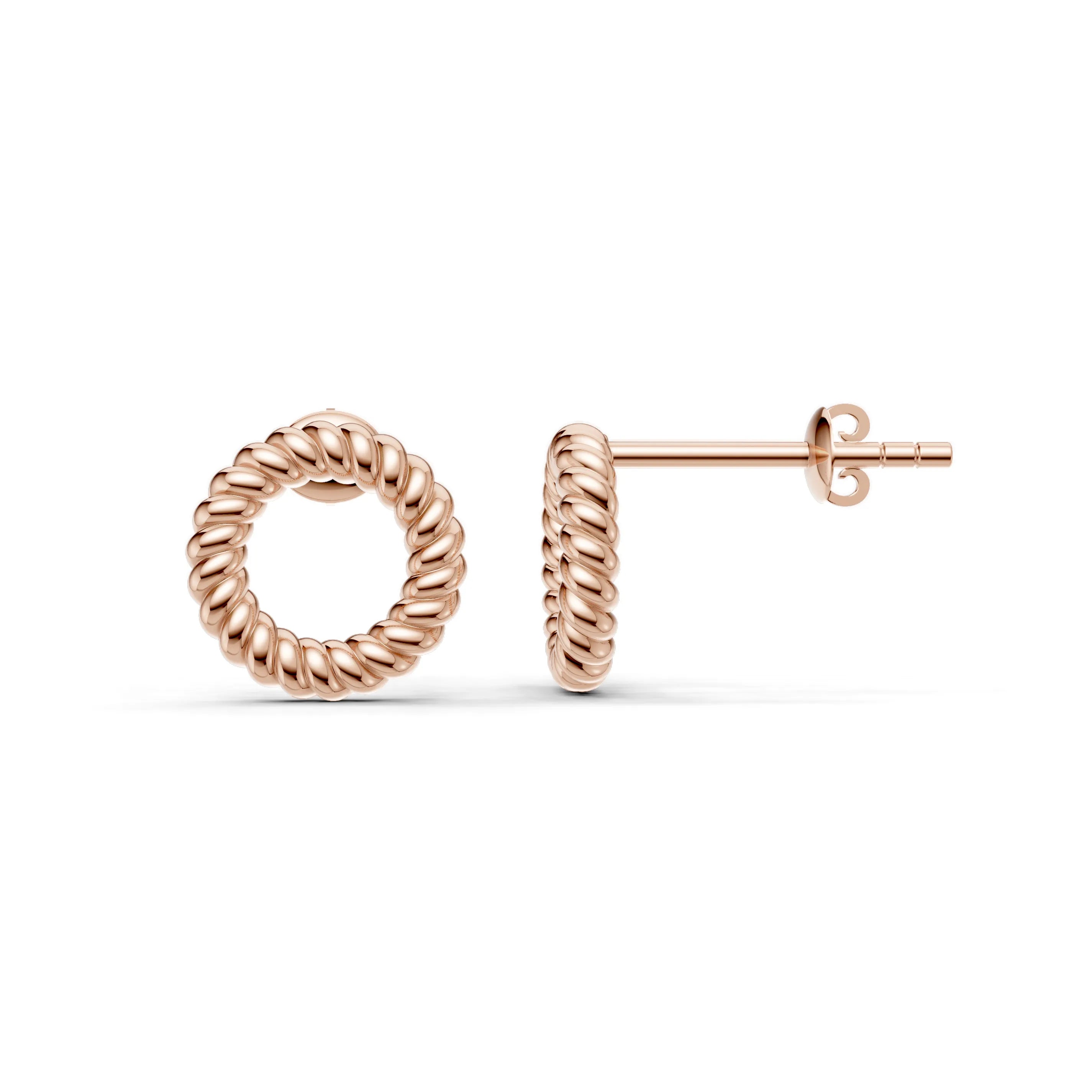 Pargold Solid Gold Luxurious Twisted Rope Hoops -Rose_Static_Rose
