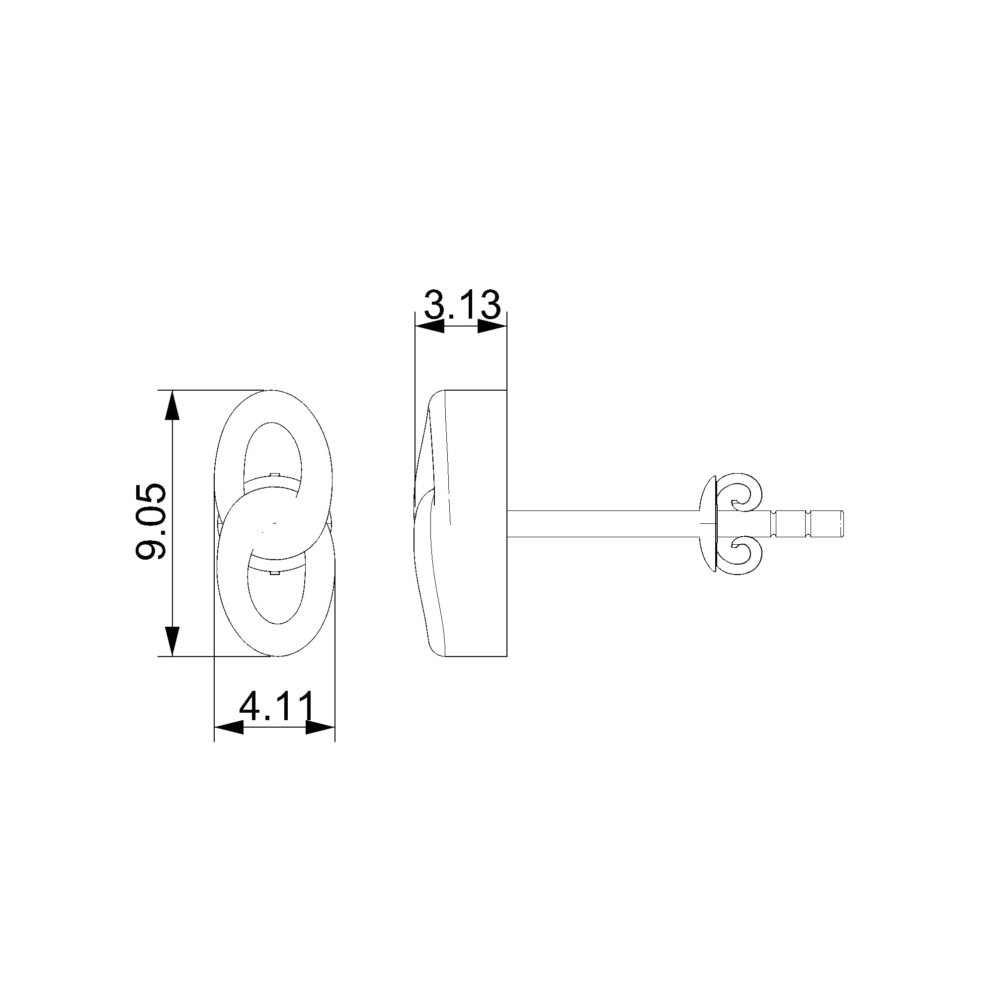 Pargold Solid Gold Elegant Interlocking Oval Loops Earrings-Static