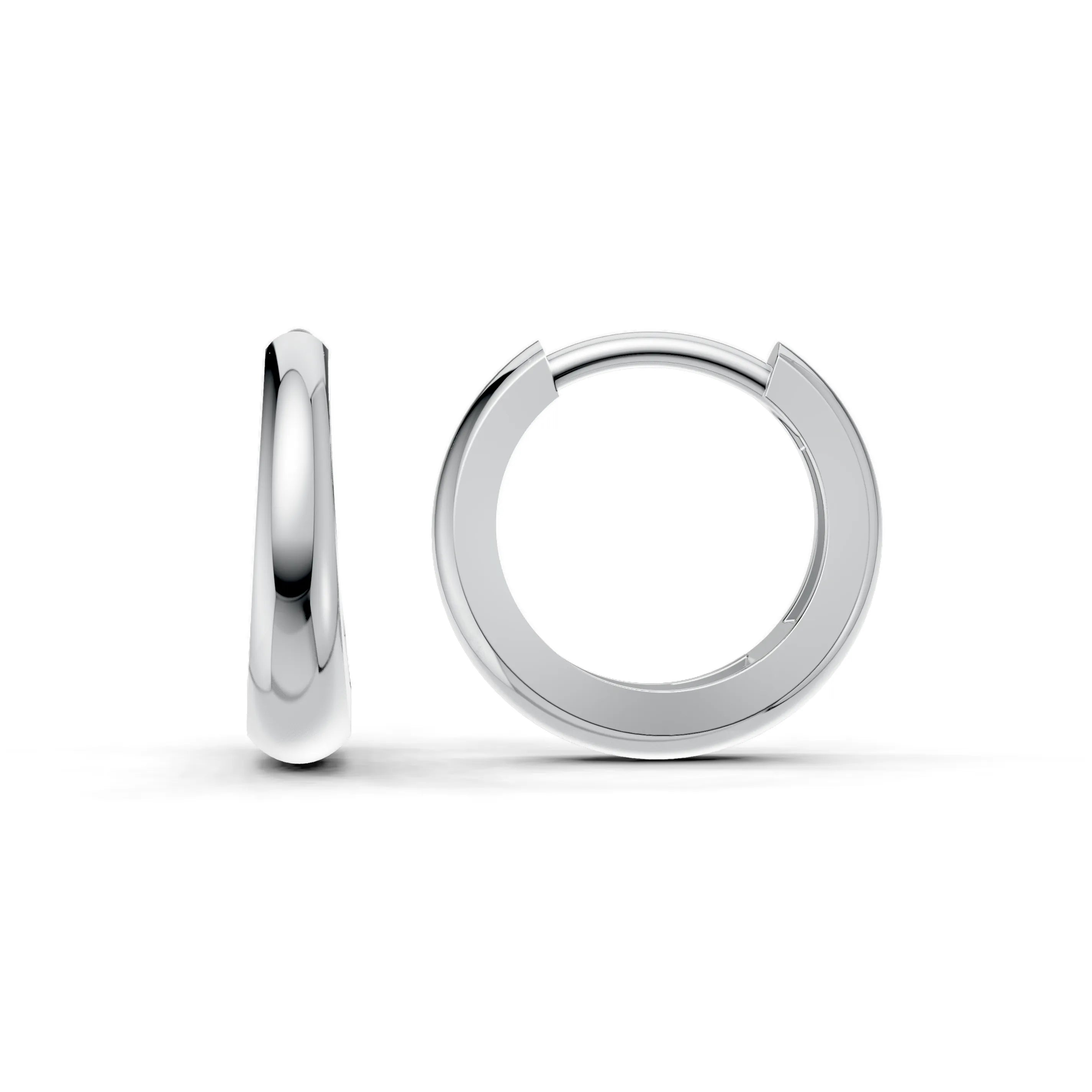 Pargold Solid Gold Elegant Custom Gold Hoop Earrings -Silver_Static_Silver