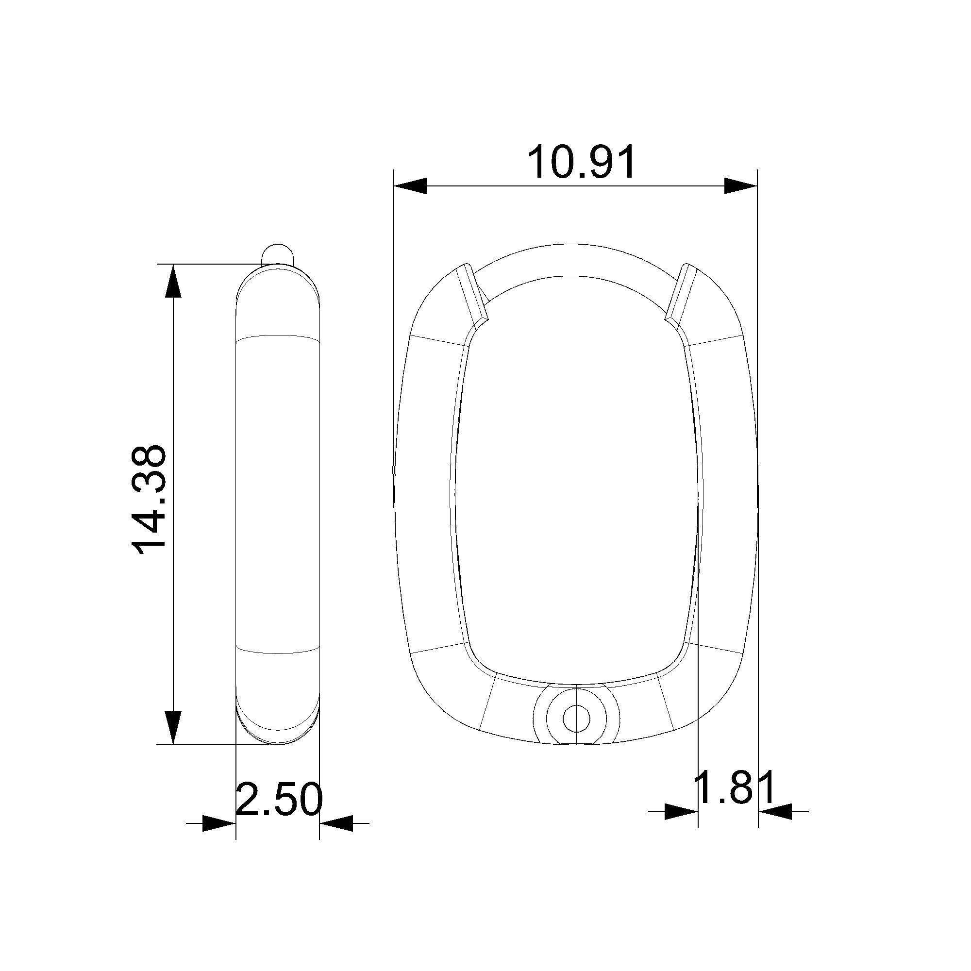 Pargold Solid Gold Elegant Oval Hoop Earrings - Large Size-Static