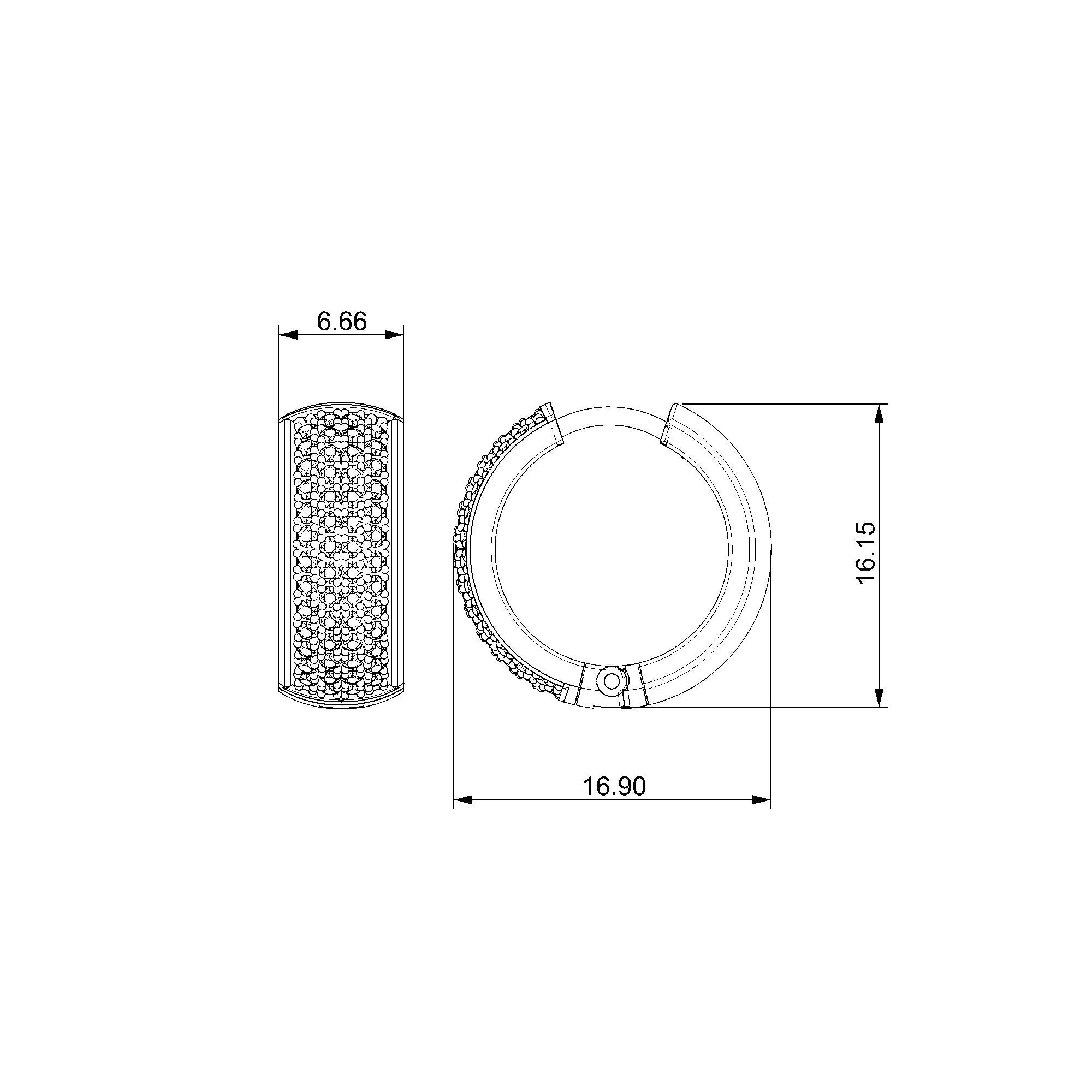 Pargold Solid Gold Glittering Gala Hoop Earrings-Static