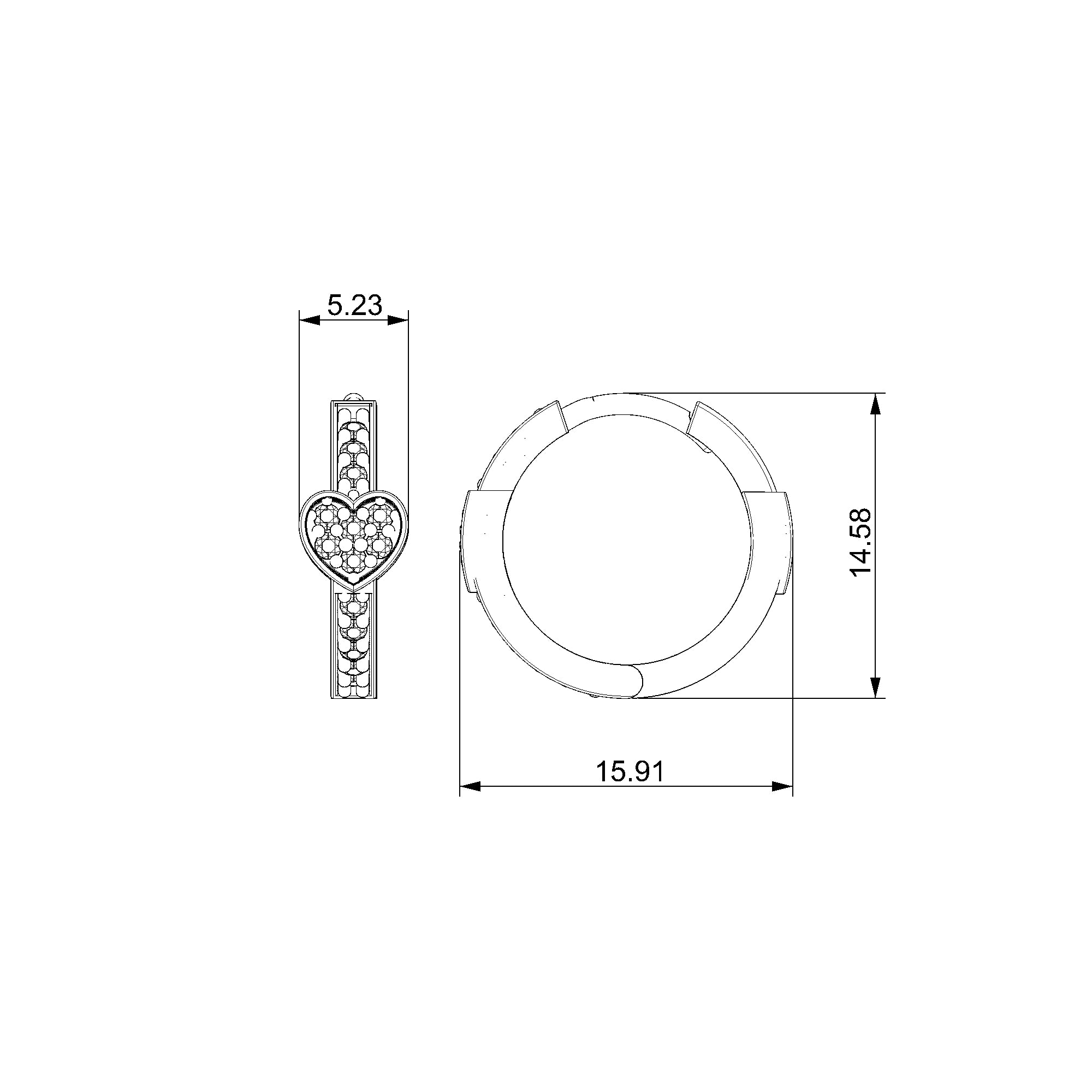 Pargold Solid Gold Heartfelt Sparkle Hoop Earrings-Static