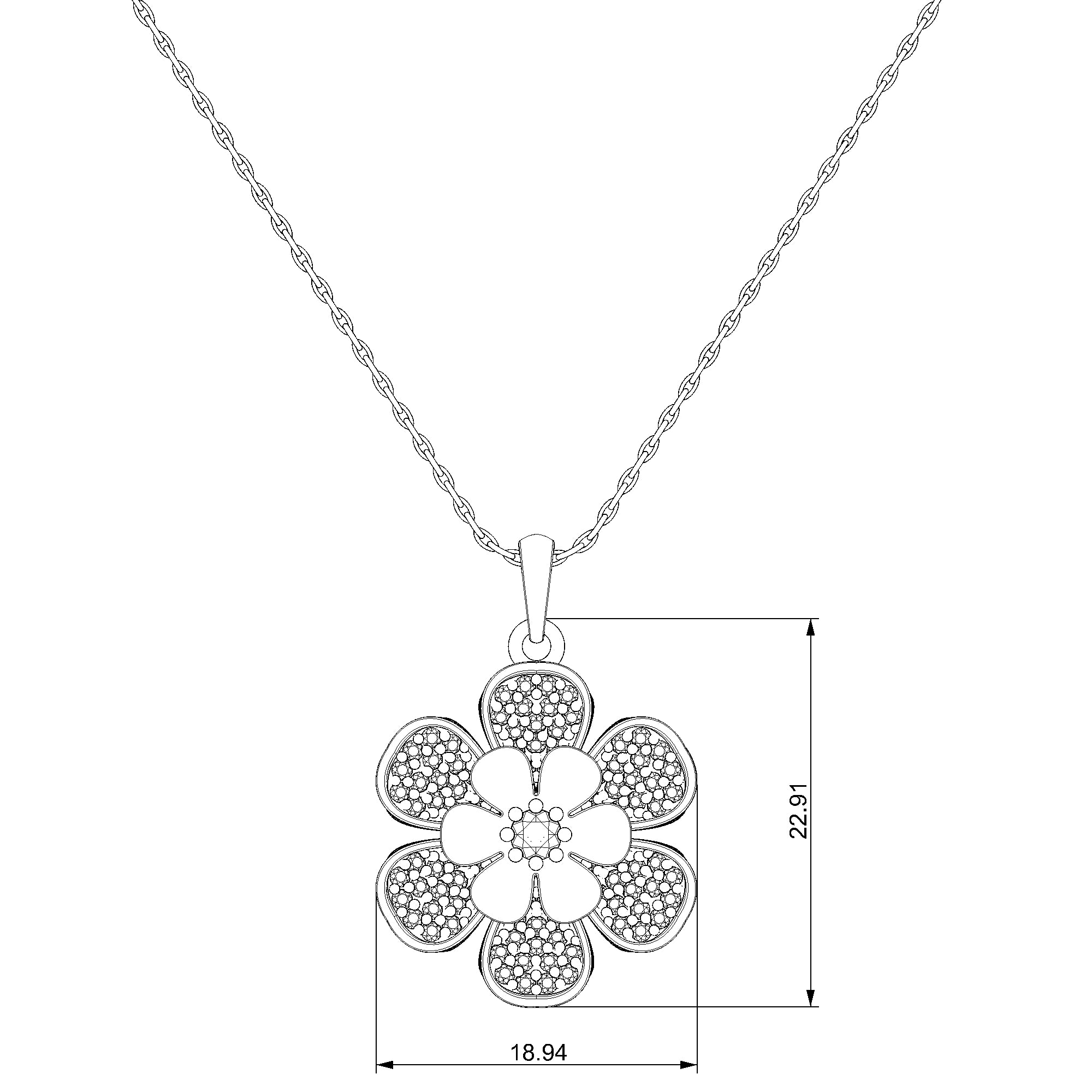 Pargold Solid Gold Bloom Essence Sparkle Pendant-Static