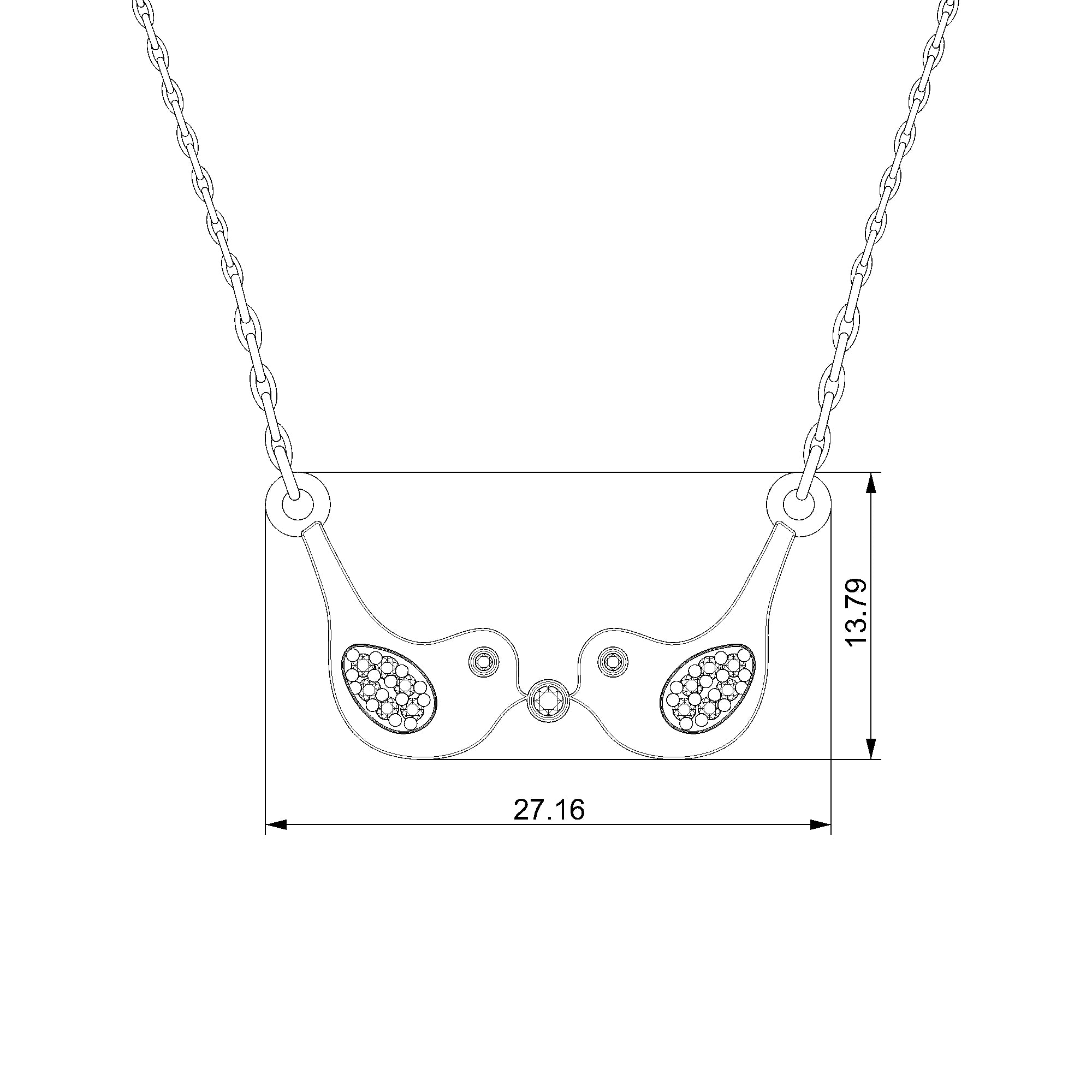 Pargold Solid Gold Elegant Embrace Radiant Gemstone Necklace-Static