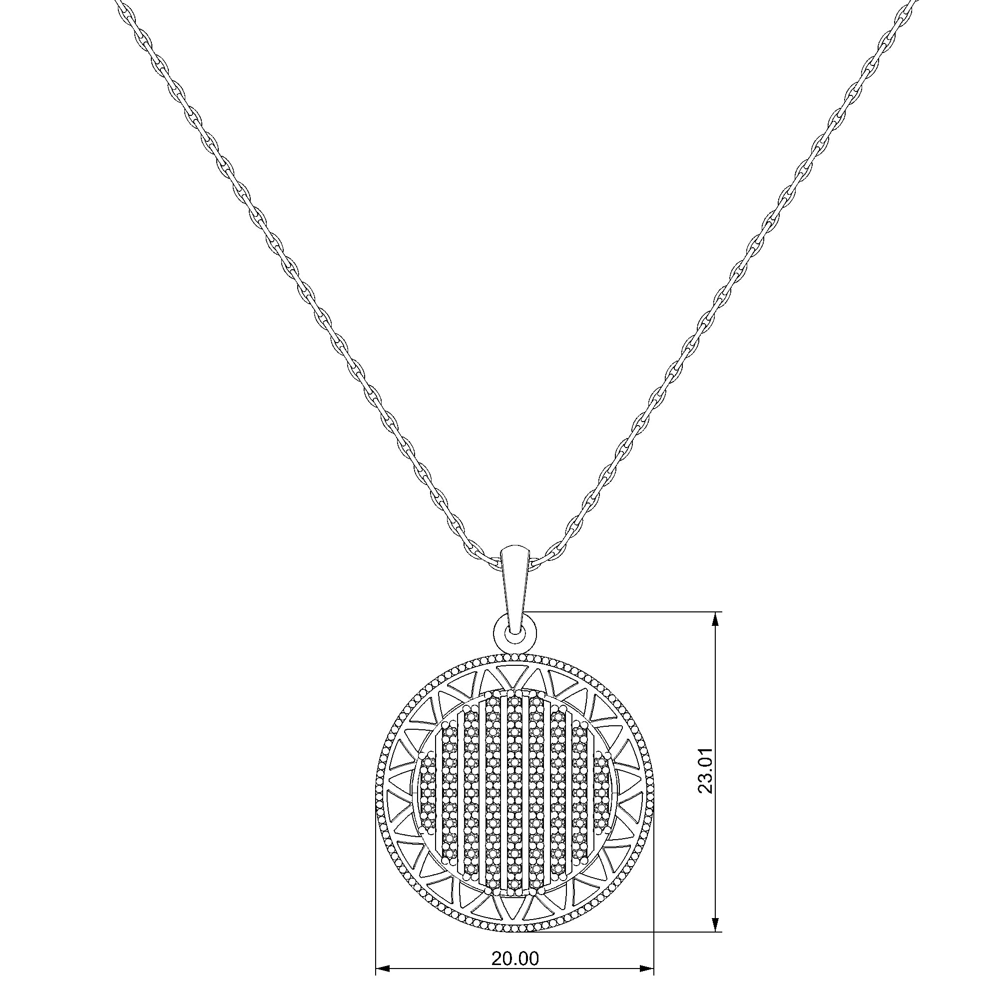 Pargold Solid Gold Luminous Aura Geometric Pendant-Static