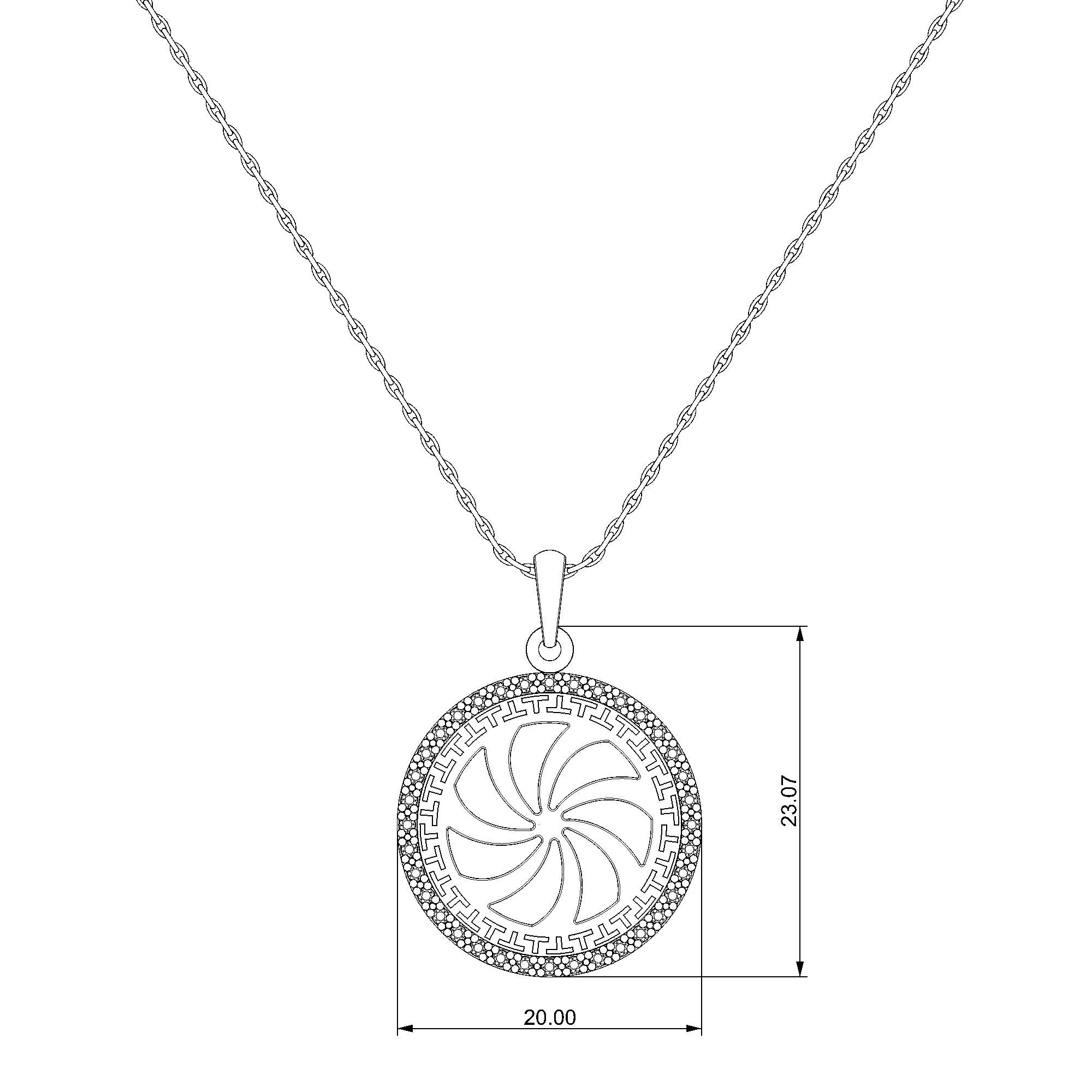 Pargold Solid Gold Celestial Bloom Halo Pendant/Armenian Infinity Gleam Necklace-Static