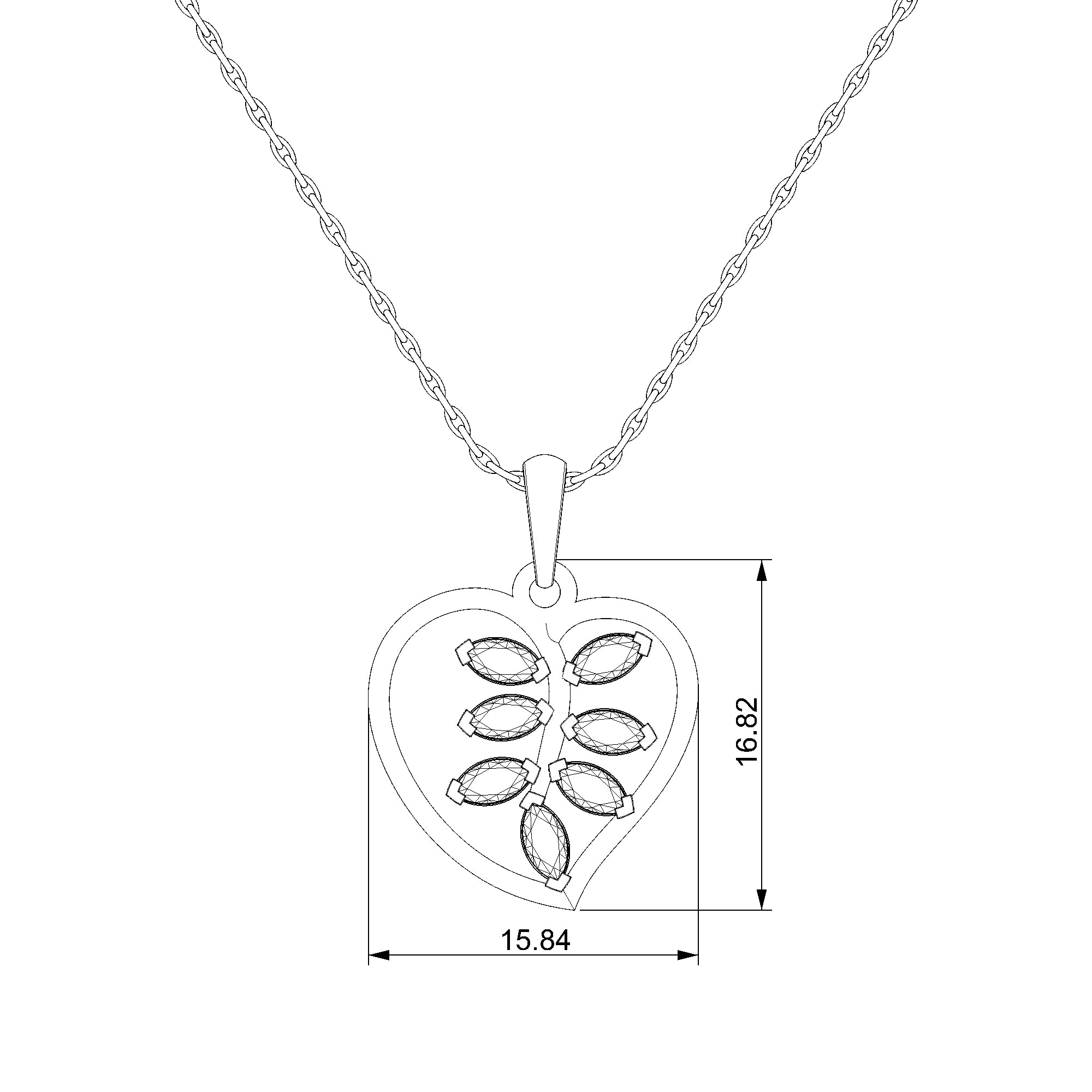 Pargold Solid Gold Enchanted Heart Gemstone Pendant-Static
