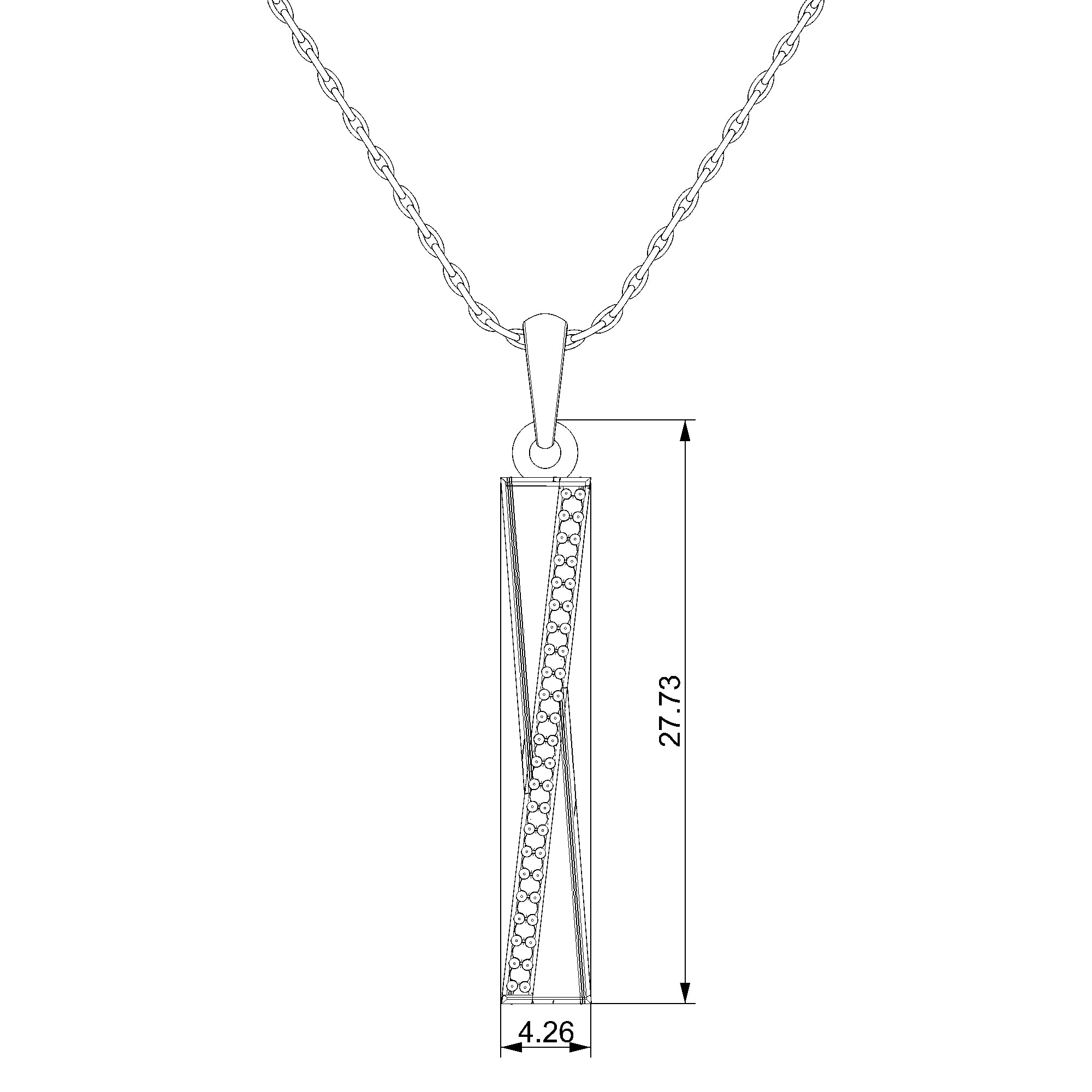 Pargold Solid Gold Elegant Twist Charm Pendant-Static