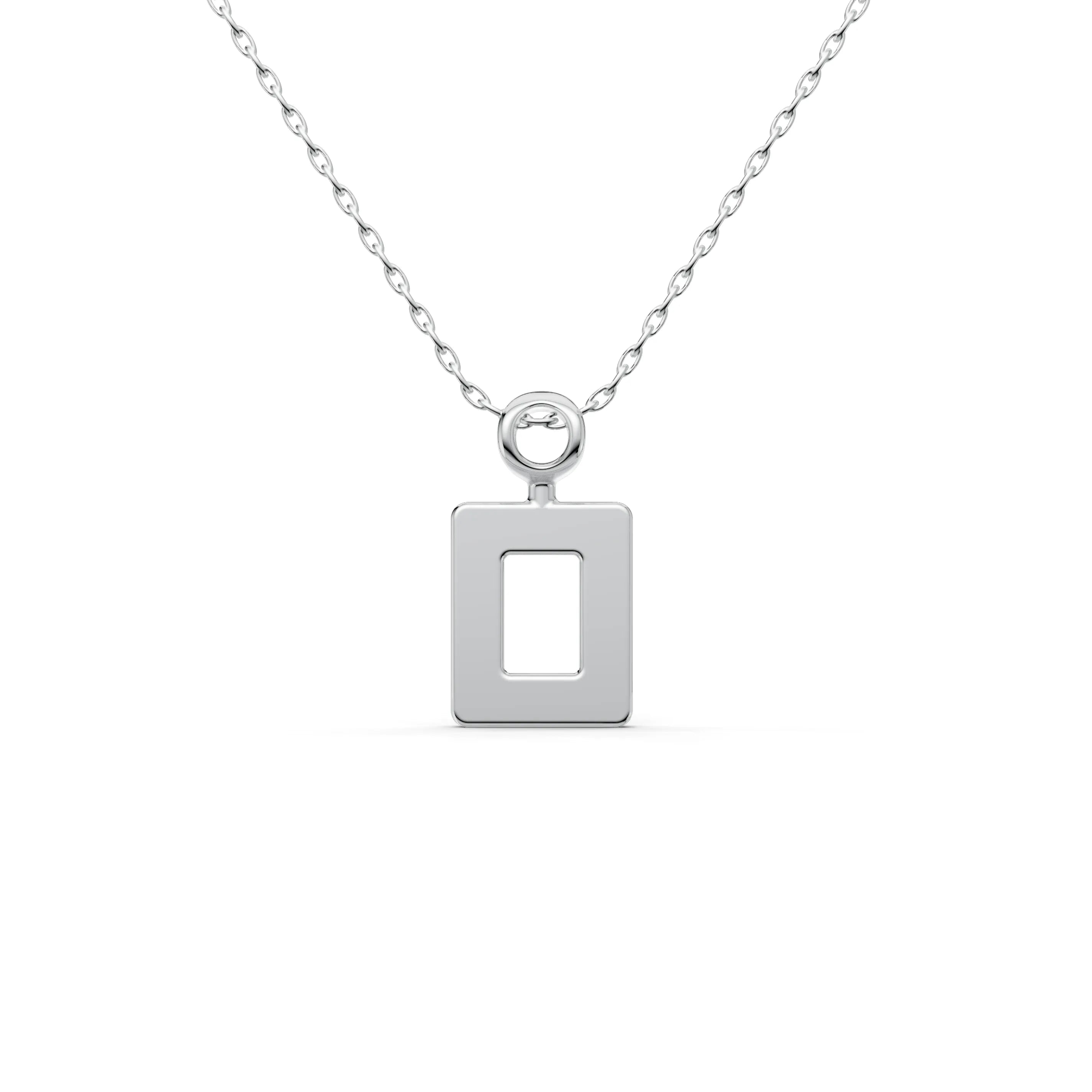 Pargold Solid Gold Classic Elegance Geometric Pendant -Silver_Static_Silver