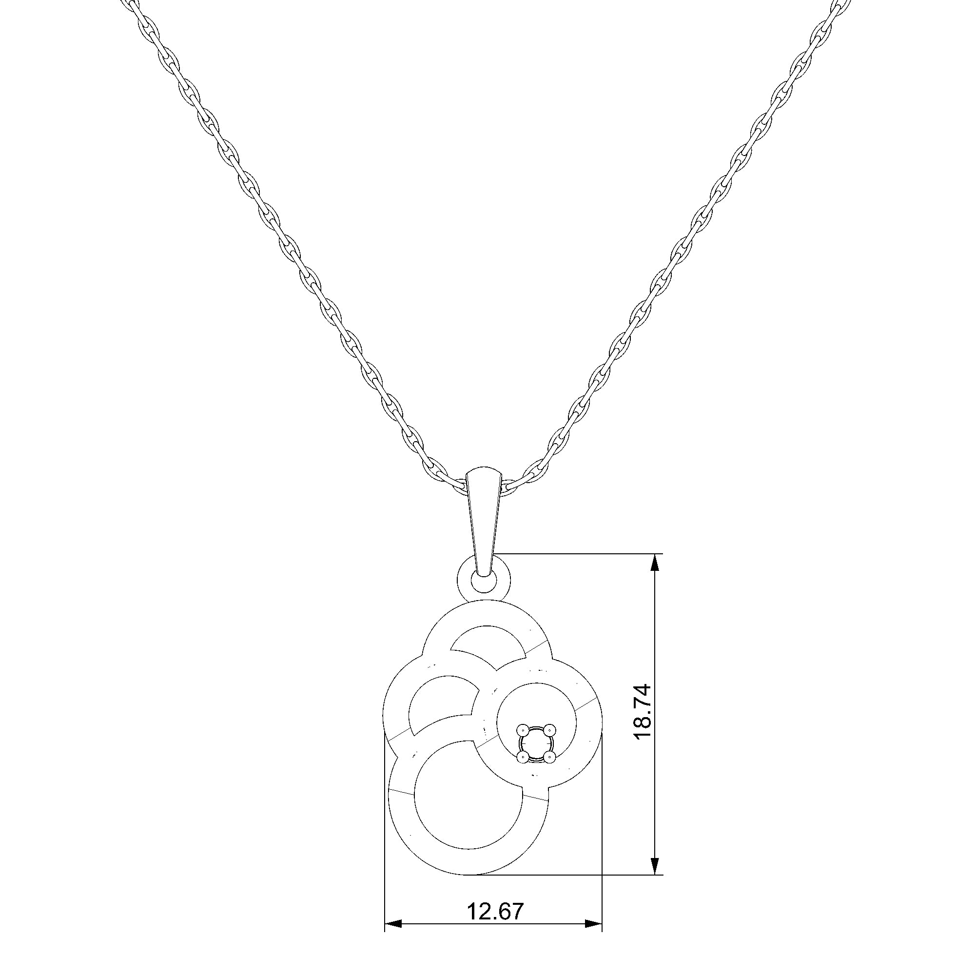 Pargold Solid Gold Ethereal Radiance Triple Loop Pendant-Static