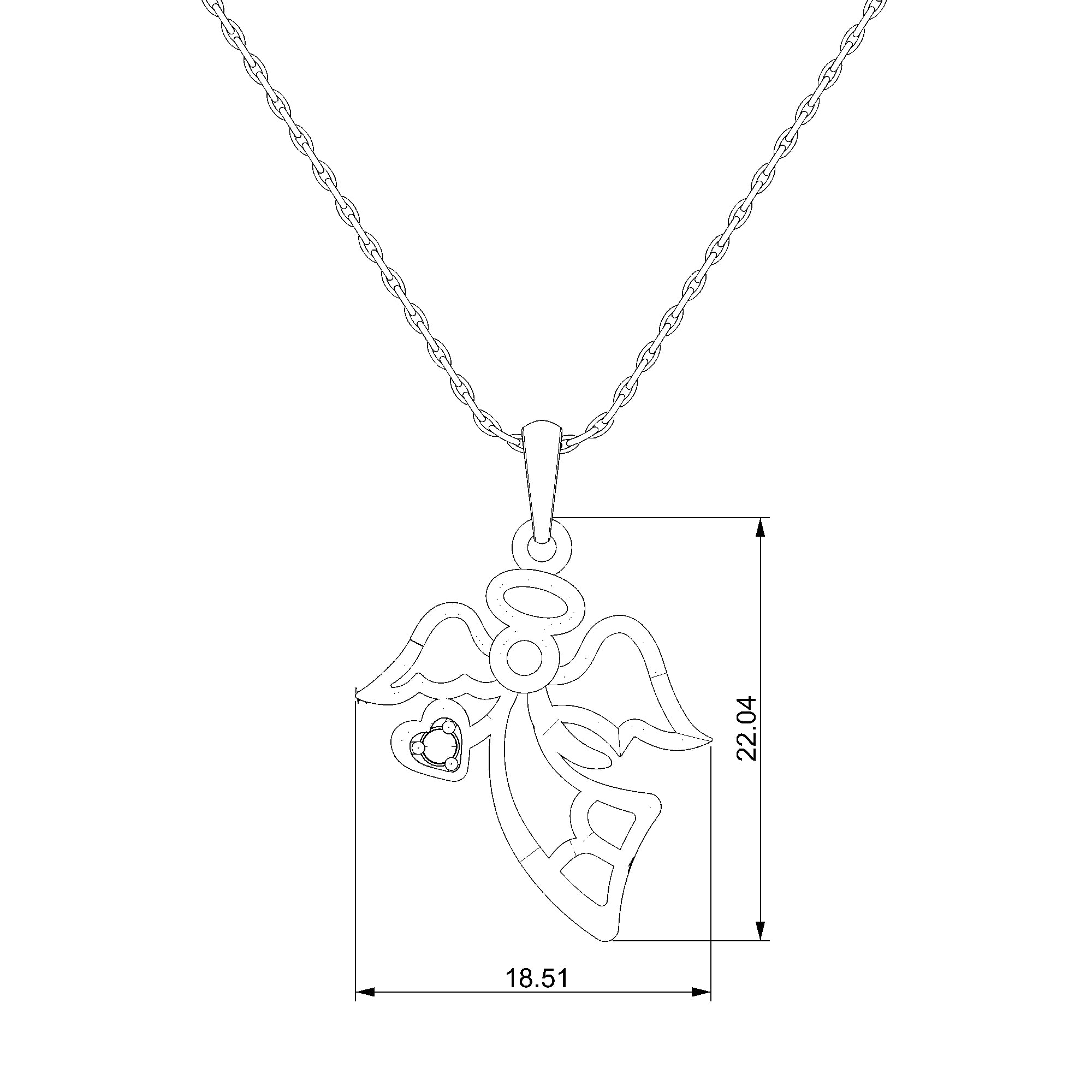 Pargold Solid Gold Heavenly Guardian Angel Pendant-Static