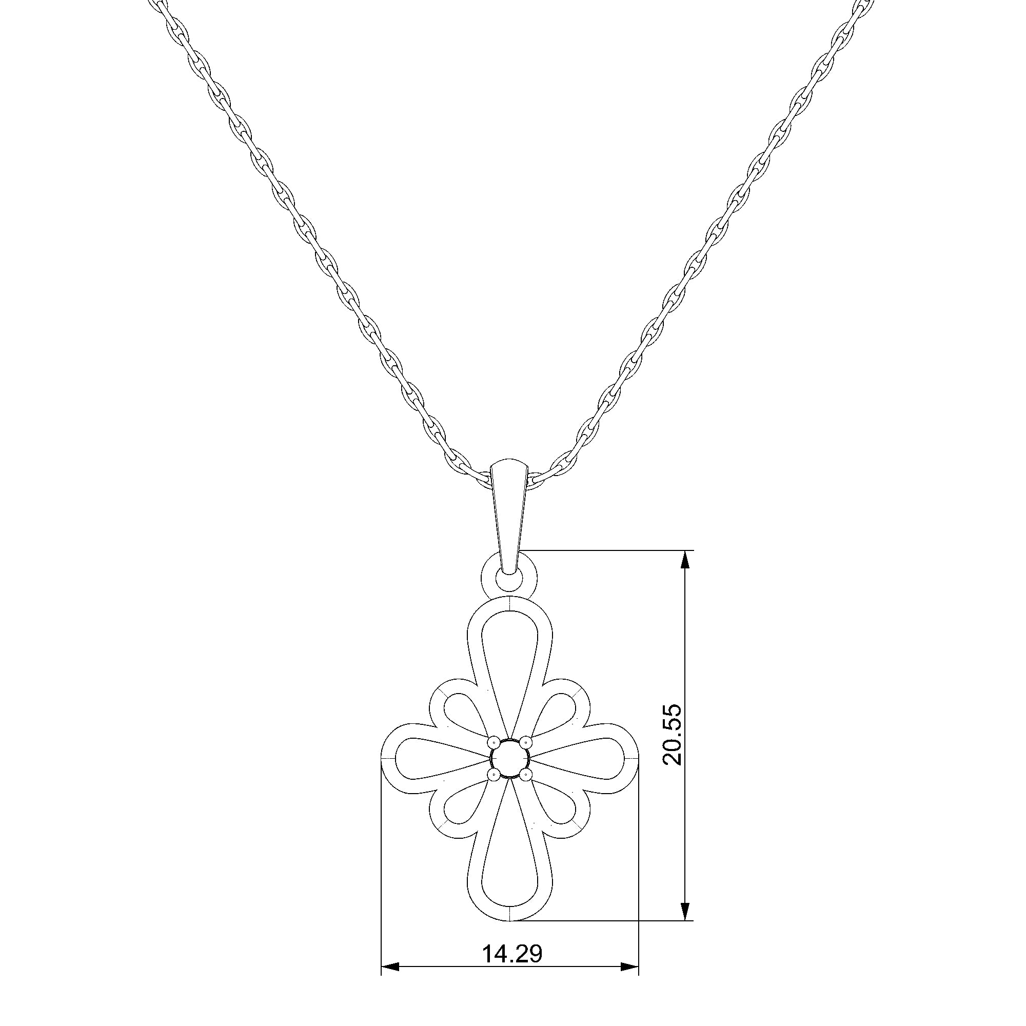 Pargold Solid Gold Chic Floral Elegance Pendant-Static