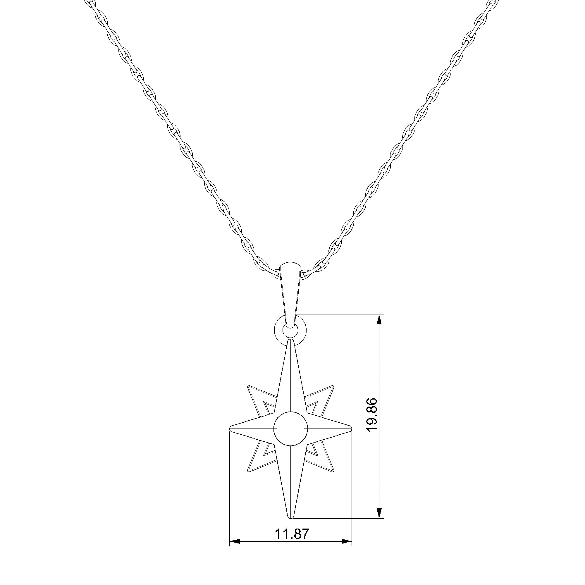 Pargold Solid Gold Celestial Radiance Star Pendant-Static