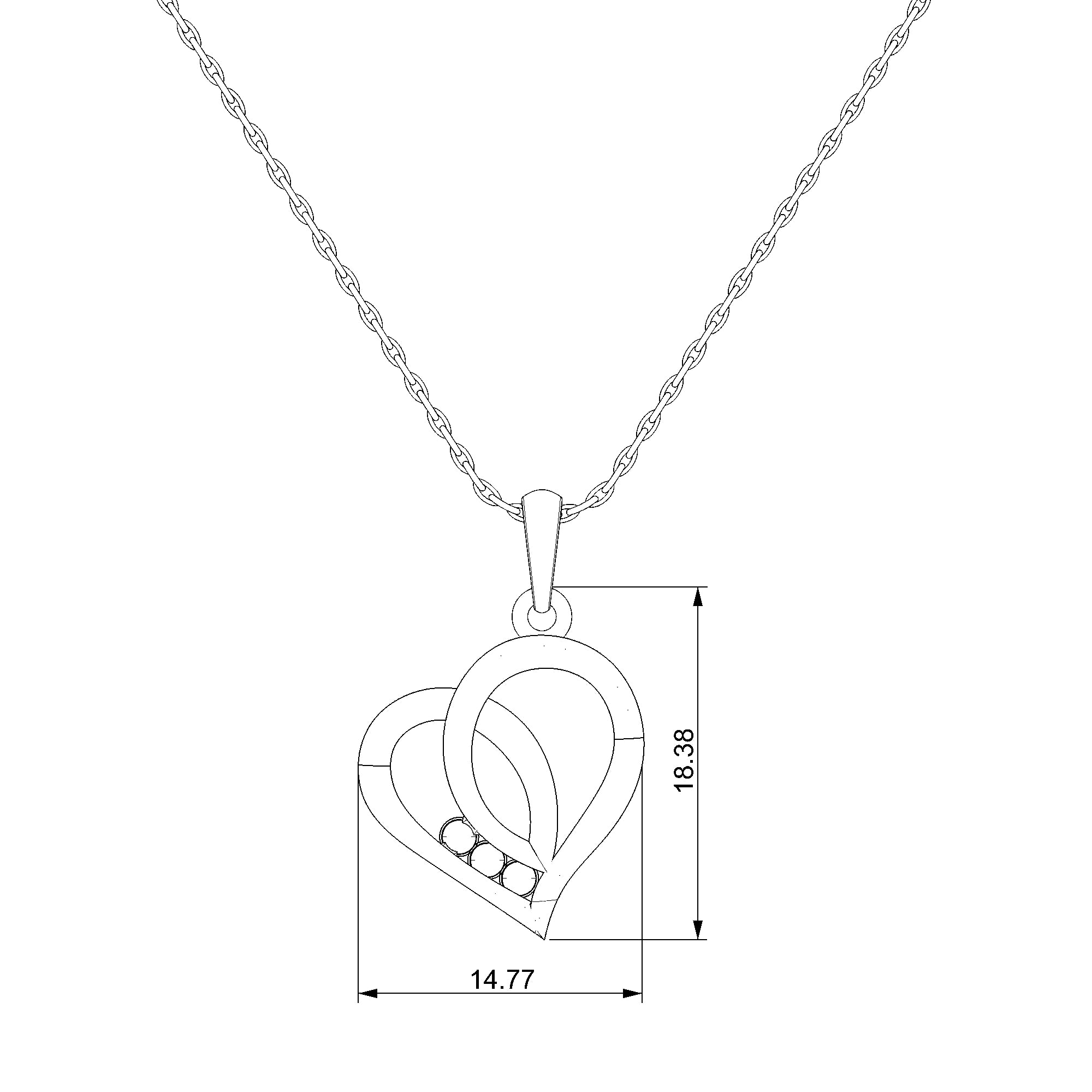 Pargold Solid Gold Timeless Elegance Radiant Heart Pendant-Static