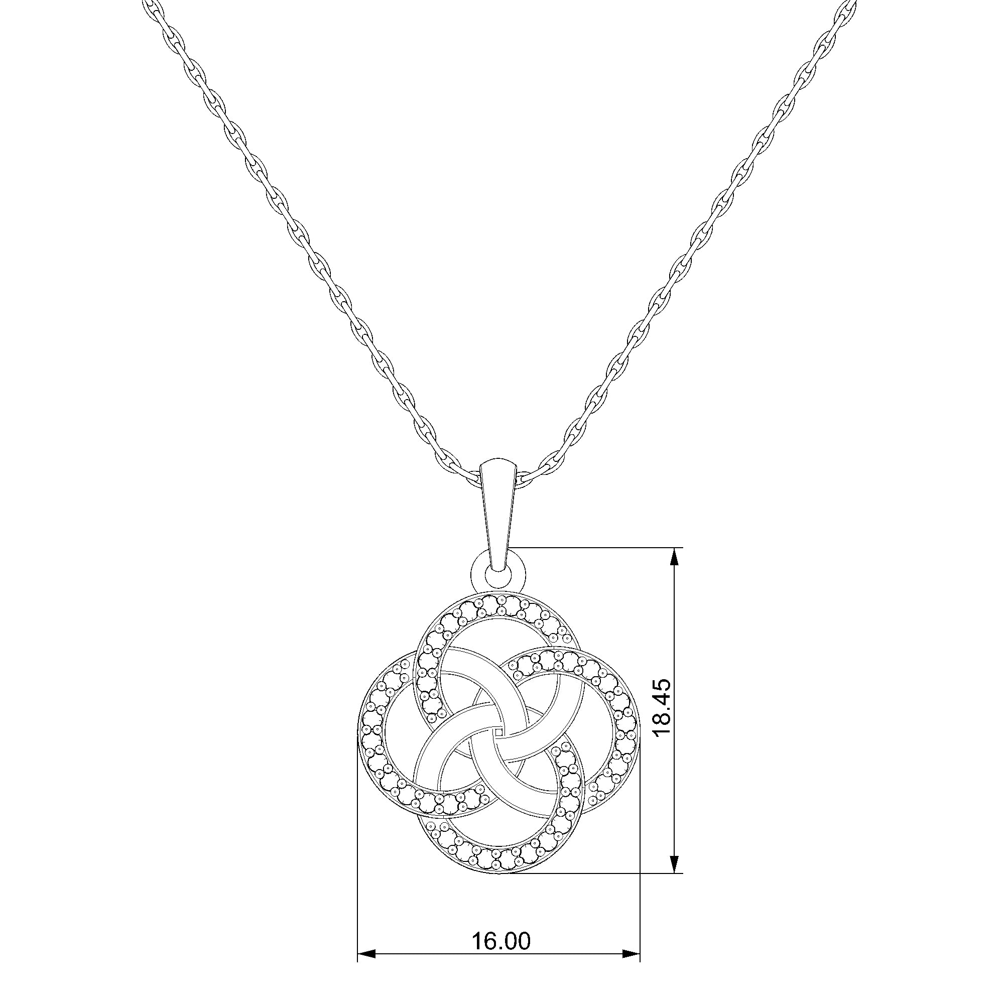 Pargold Solid Gold Elegant Harmony Radiant Pendant-Static