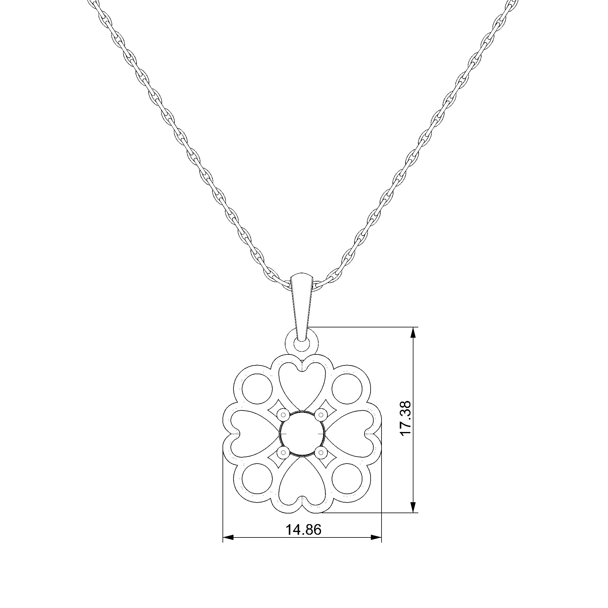 Pargold Solid Gold Enchanted Blossom Pendant - A Blossom of Elegance-Static