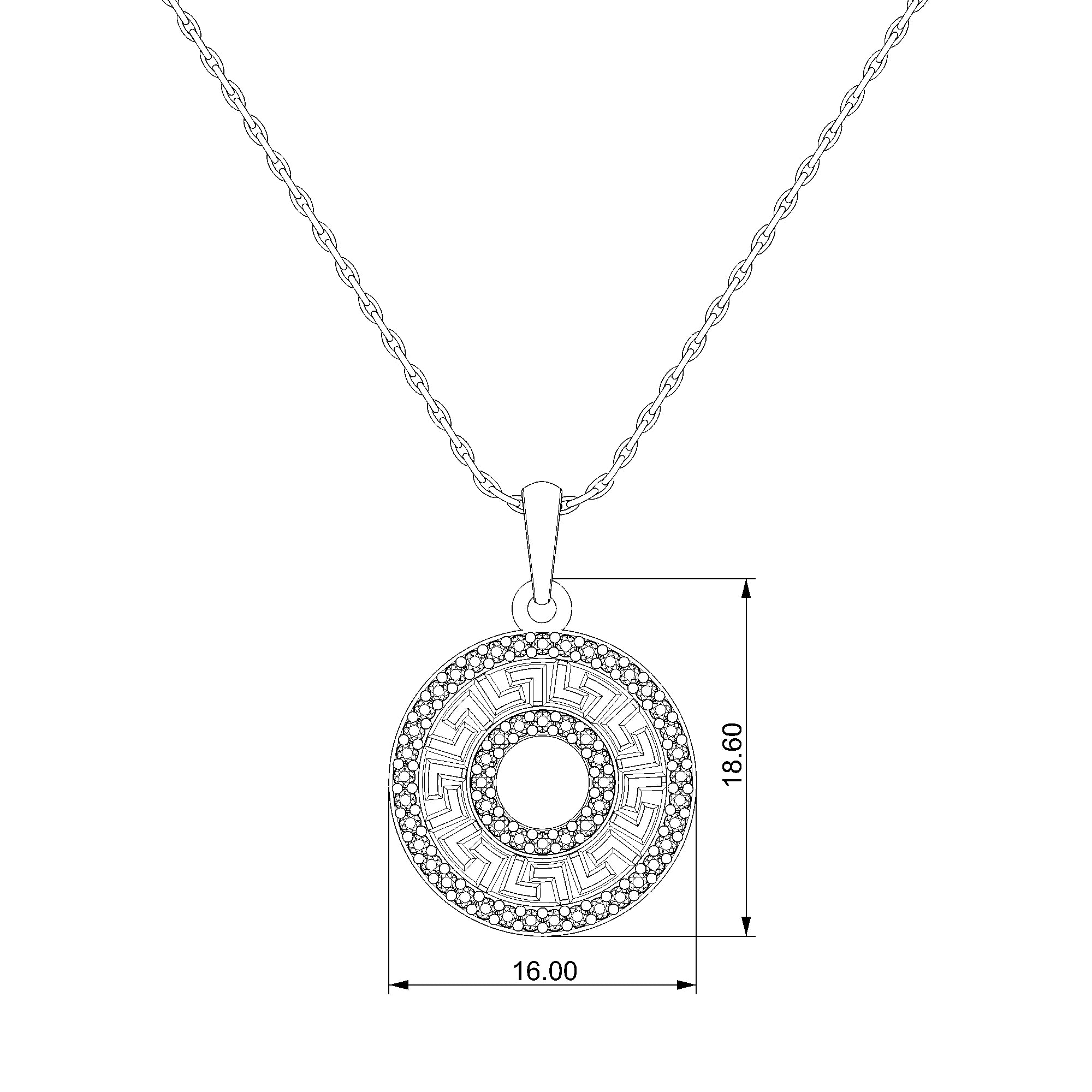 Pargold Solid Gold Opulent Radiant Gemstone Circle Pendant-Static