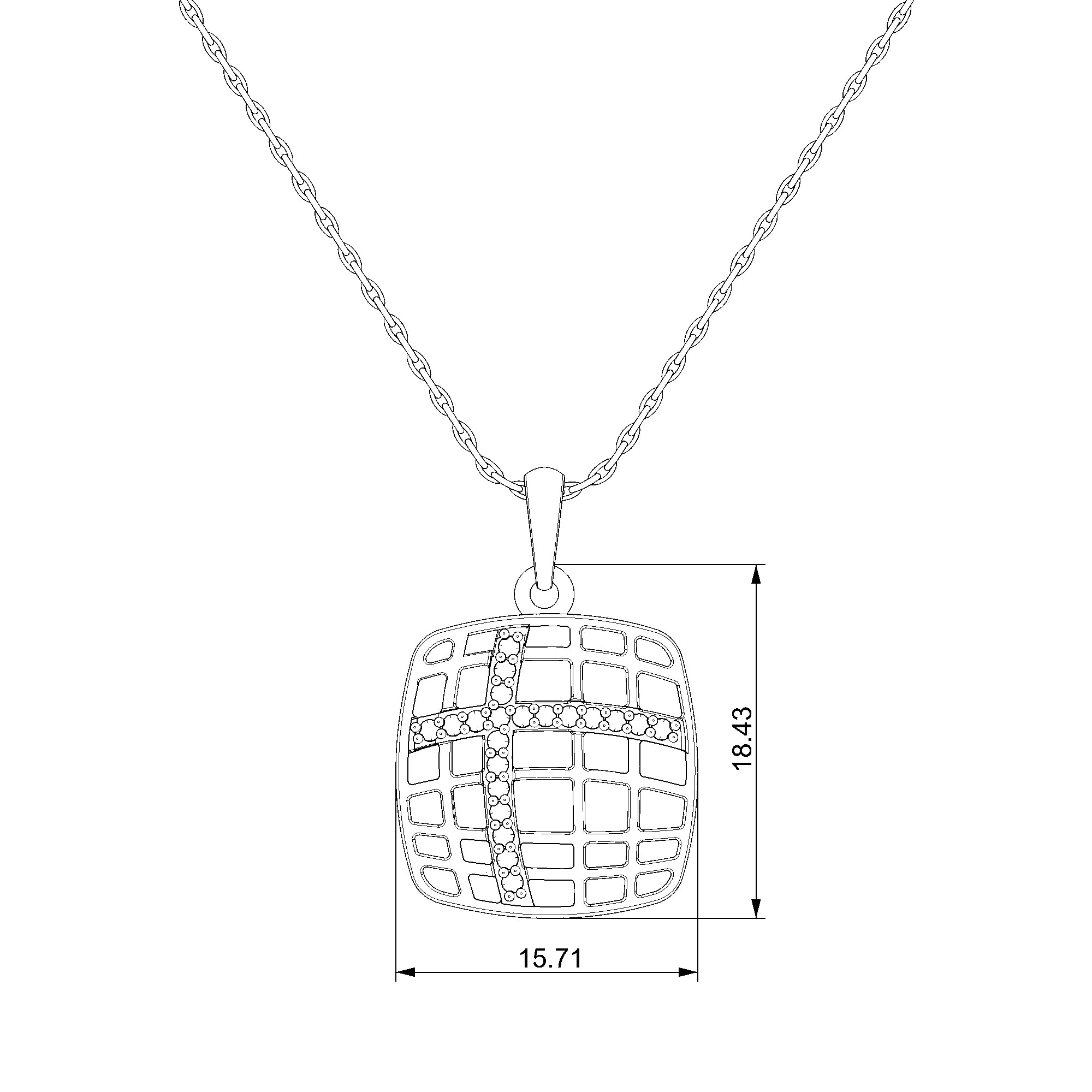 Pargold Solid Gold Exquisite Radiant Cross Grid Pendant-Static