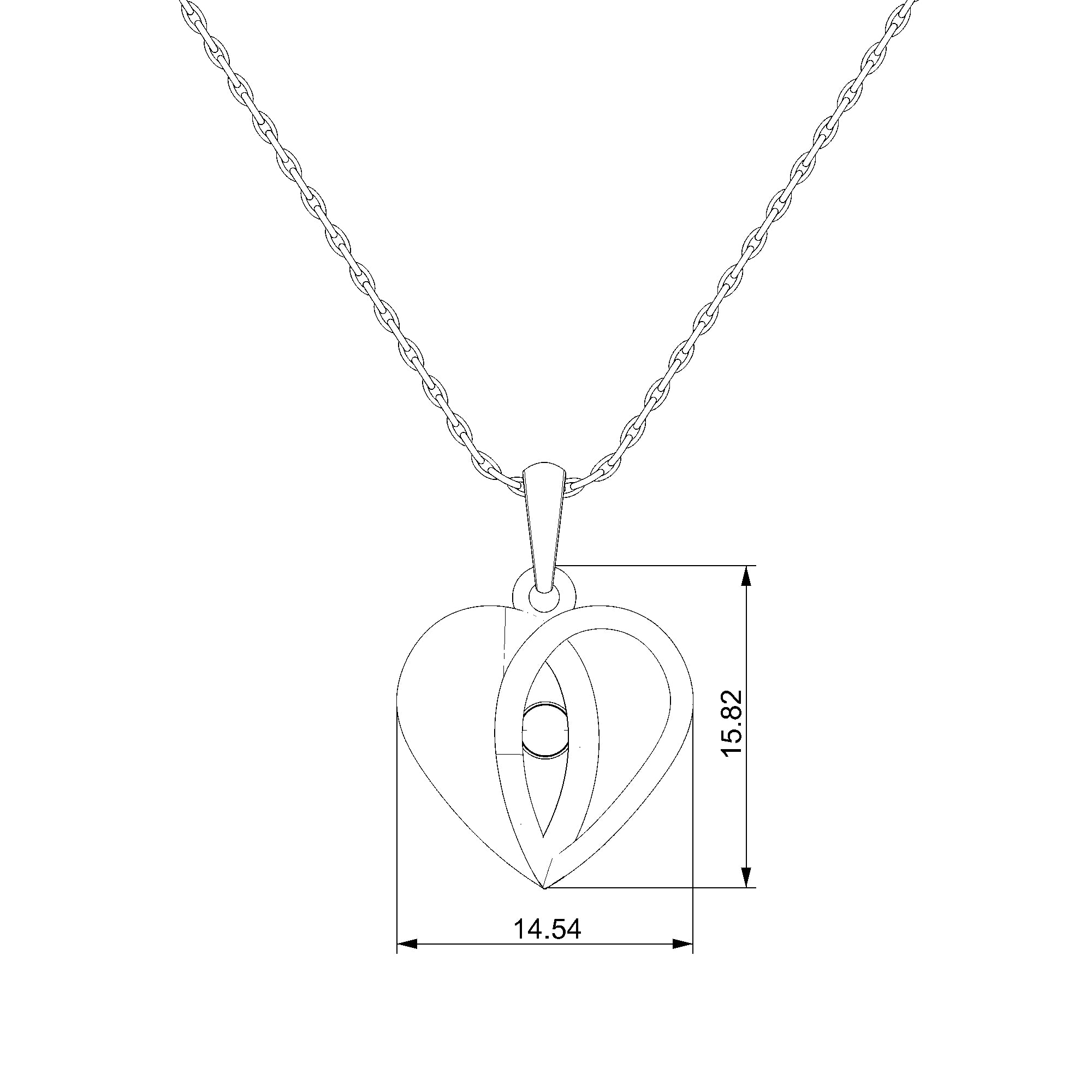 Pargold Solid Gold Eternal Heart Radiant Pendant-Static