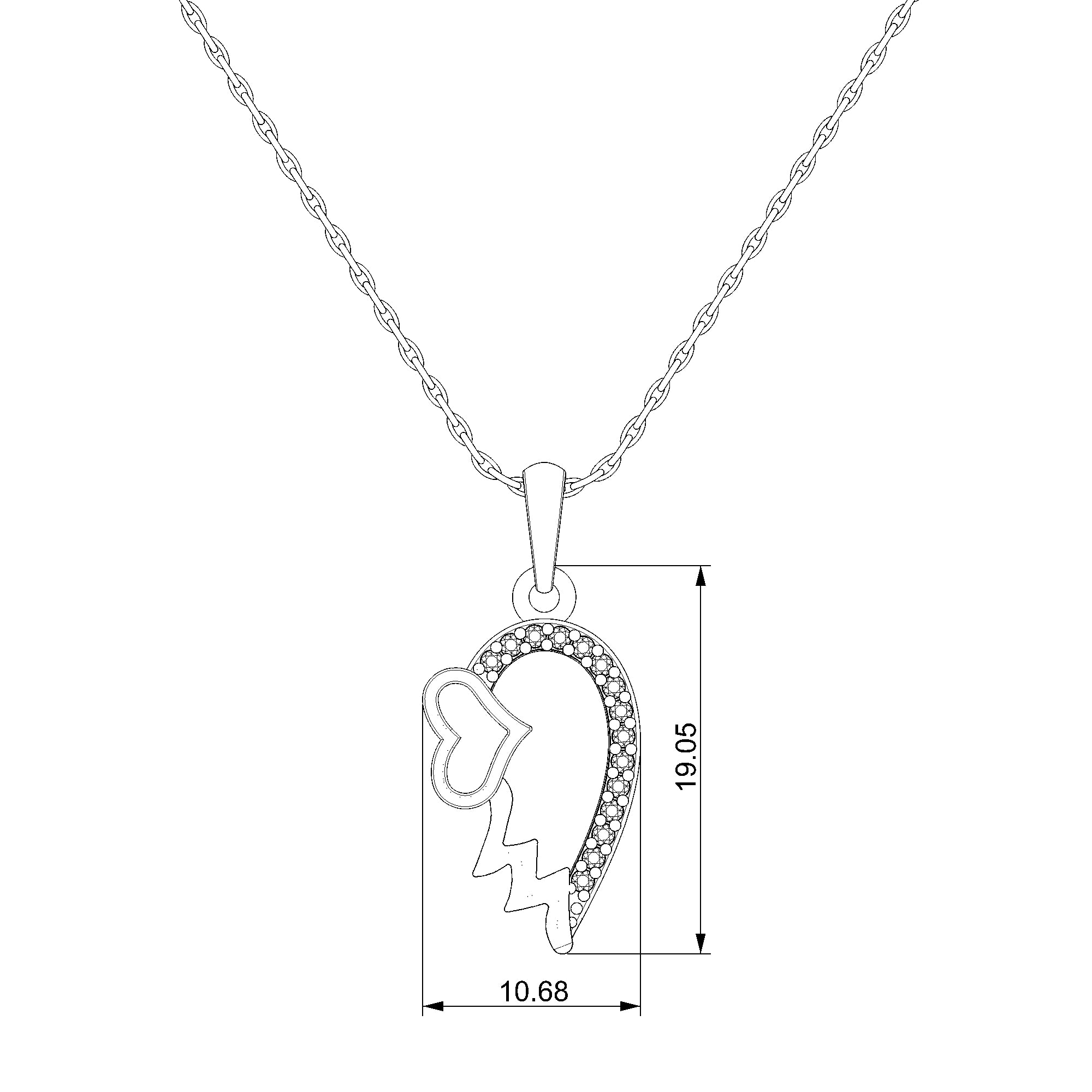 Pargold Solid Gold Whimsical Heartbeat Pendant: A Symphony of Radiance-Static