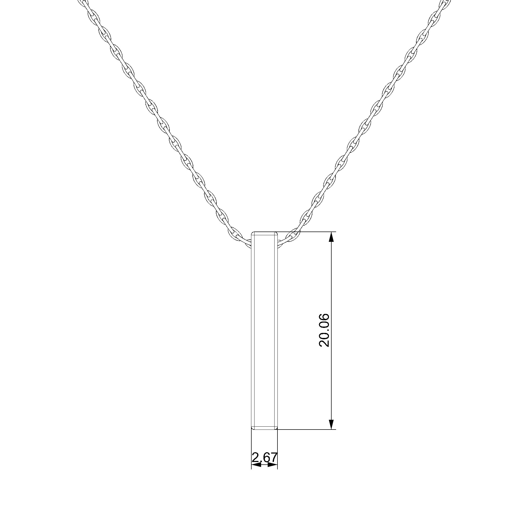 Pargold Solid Gold Timeless Elegance Vertical Bar Necklace-Static