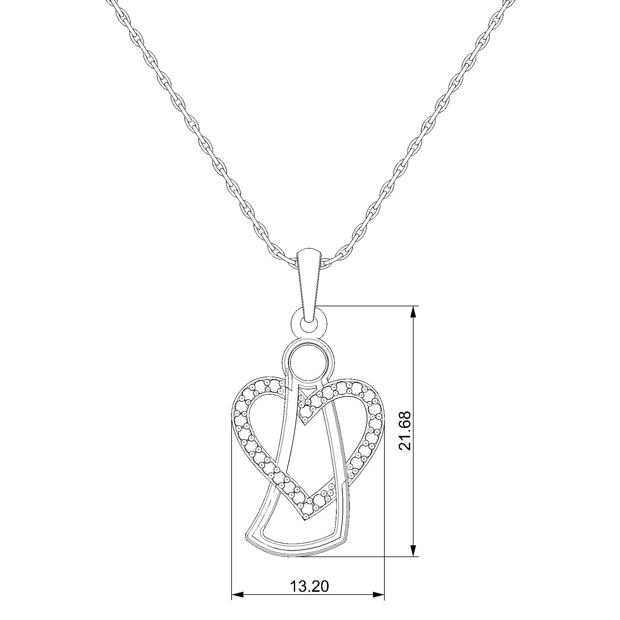 Pargold Solid Gold Heartfelt Elegance Radiant Pendant-Static