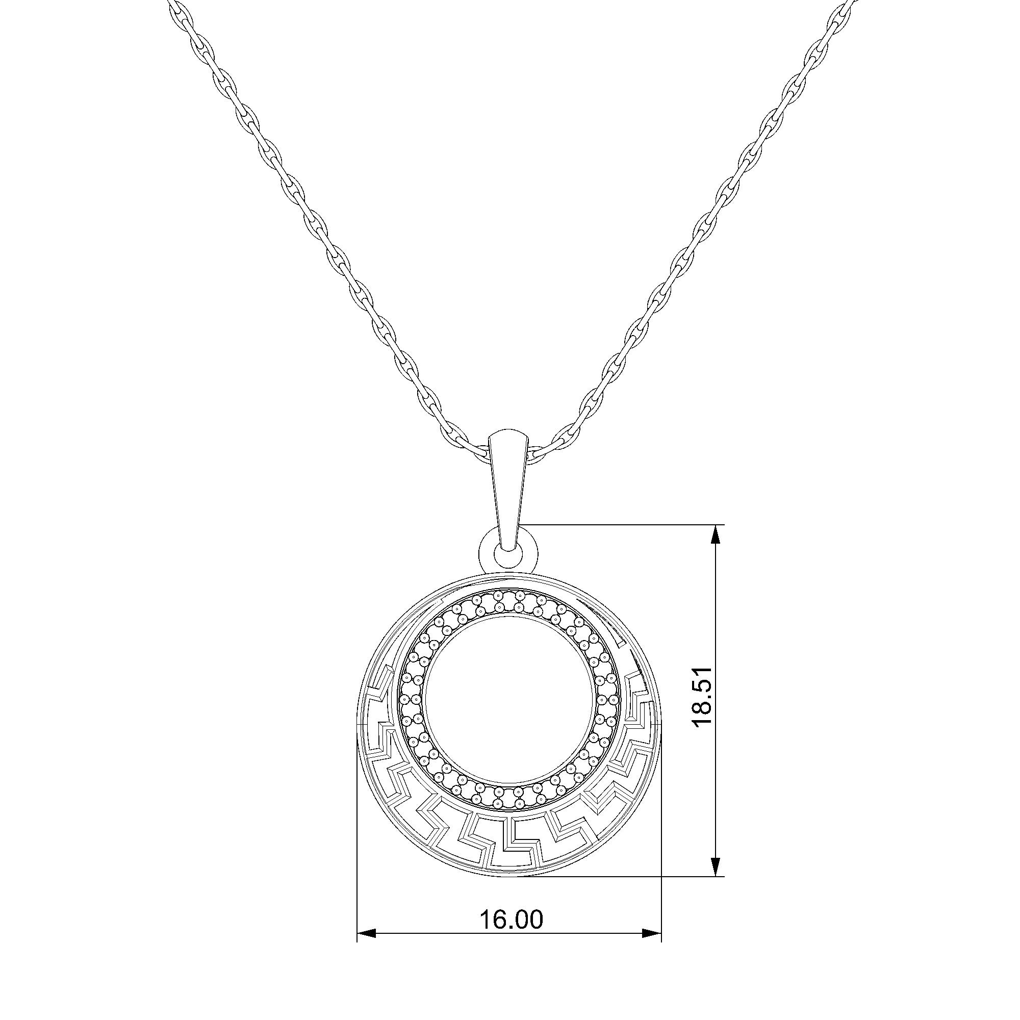 Pargold Solid Gold Elegant Radiant Circle Pendant-Static
