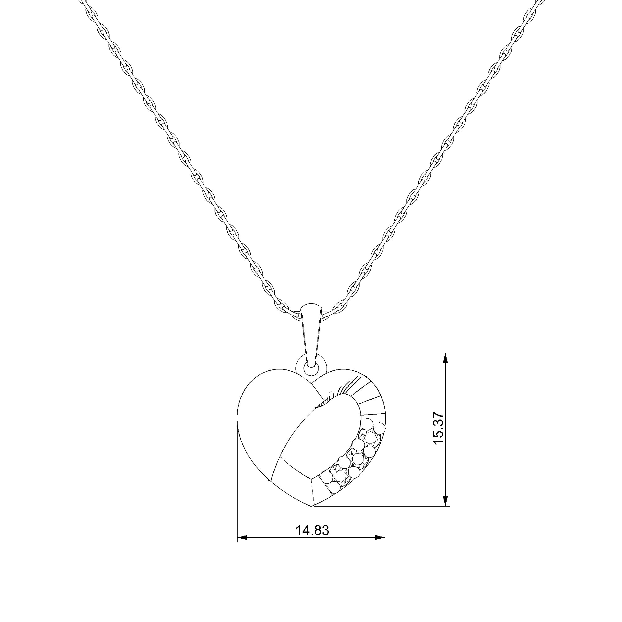 Pargold Solid Gold Hidden Spark Heart Pendant-Static