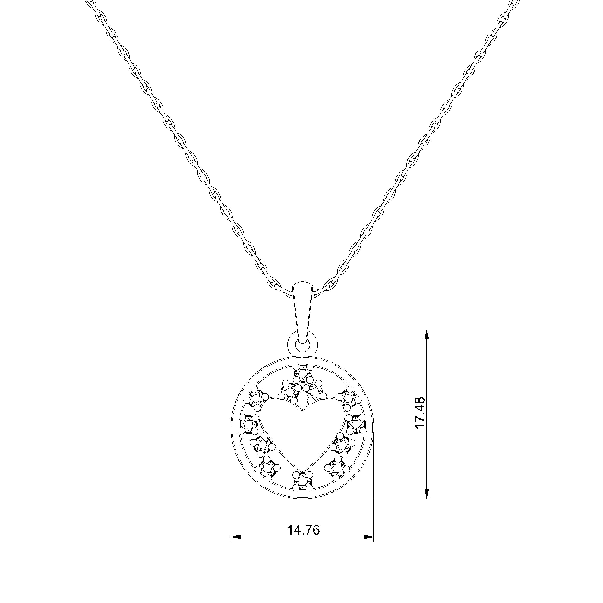 Pargold Solid Gold Opulent Harmony Heart Pendant-Static