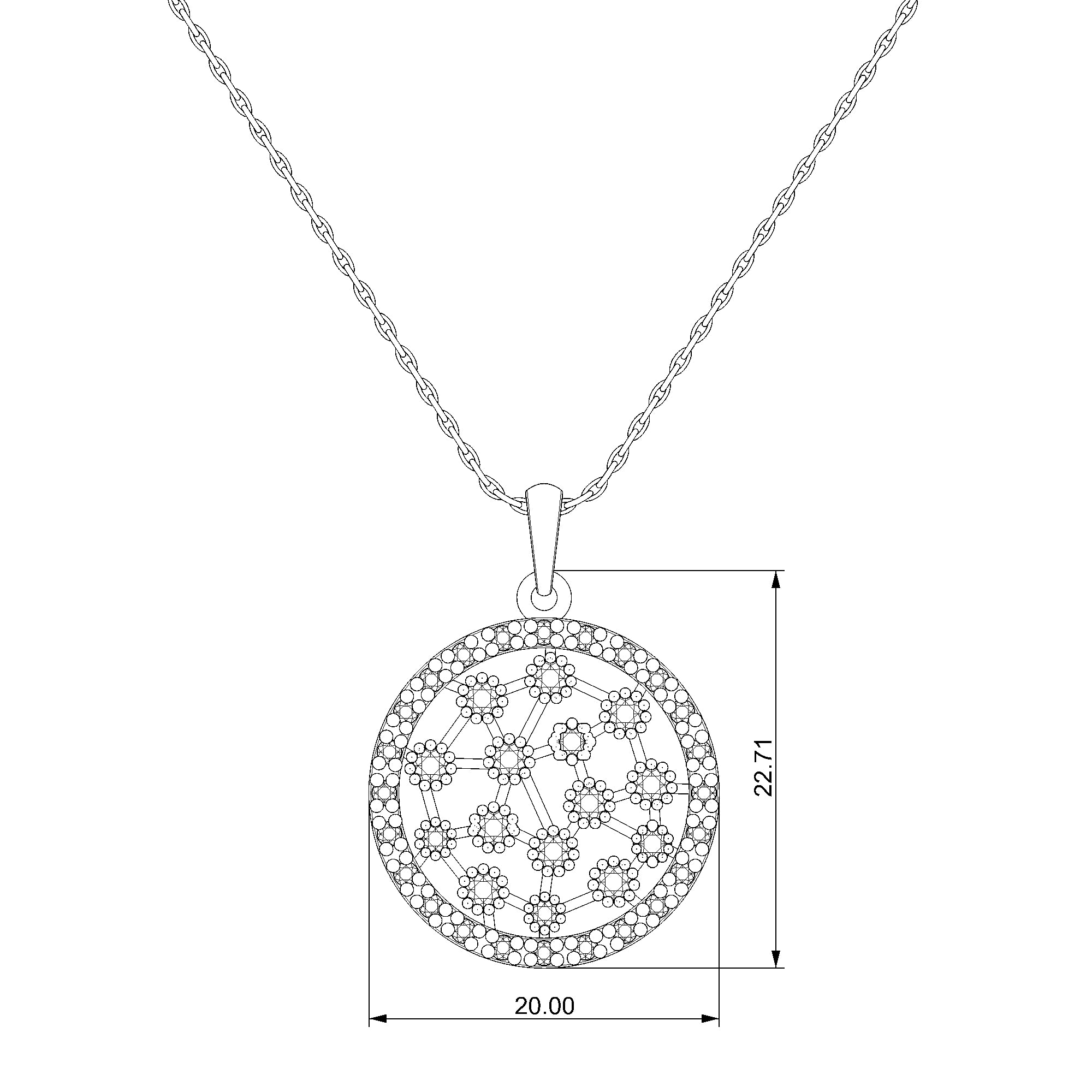 Pargold Solid Gold Constellation Spark Pendant-Static