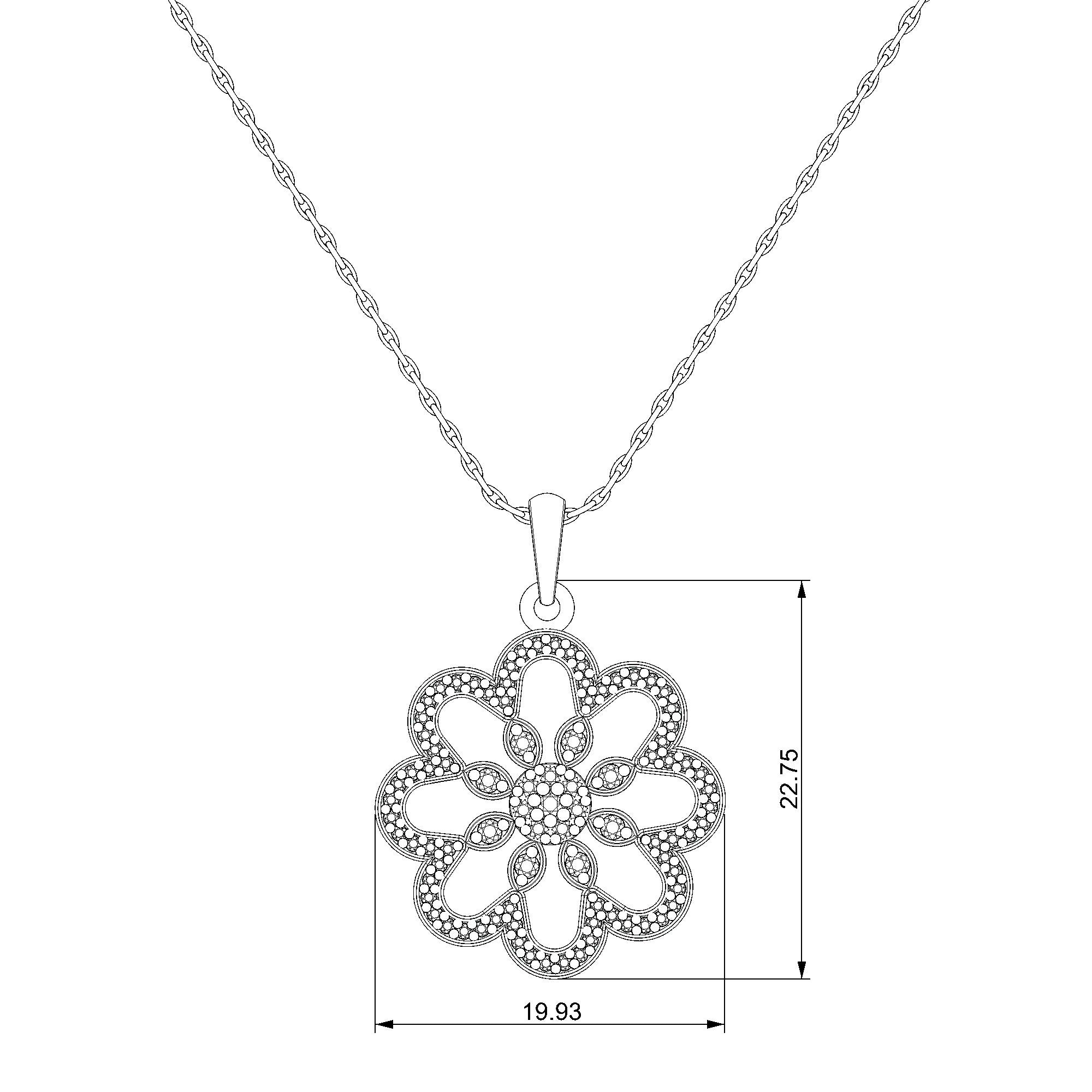 Pargold Solid Gold Ethereal Bloom Necklace-Static