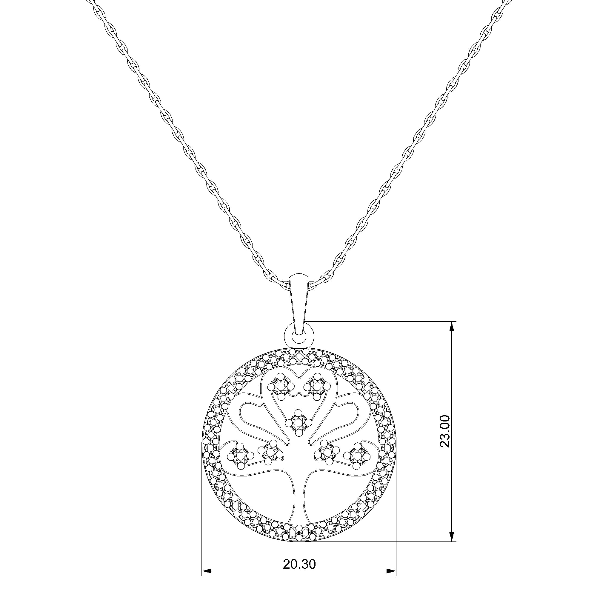 Pargold Solid Gold Opulent Tree of Life Necklace-Static